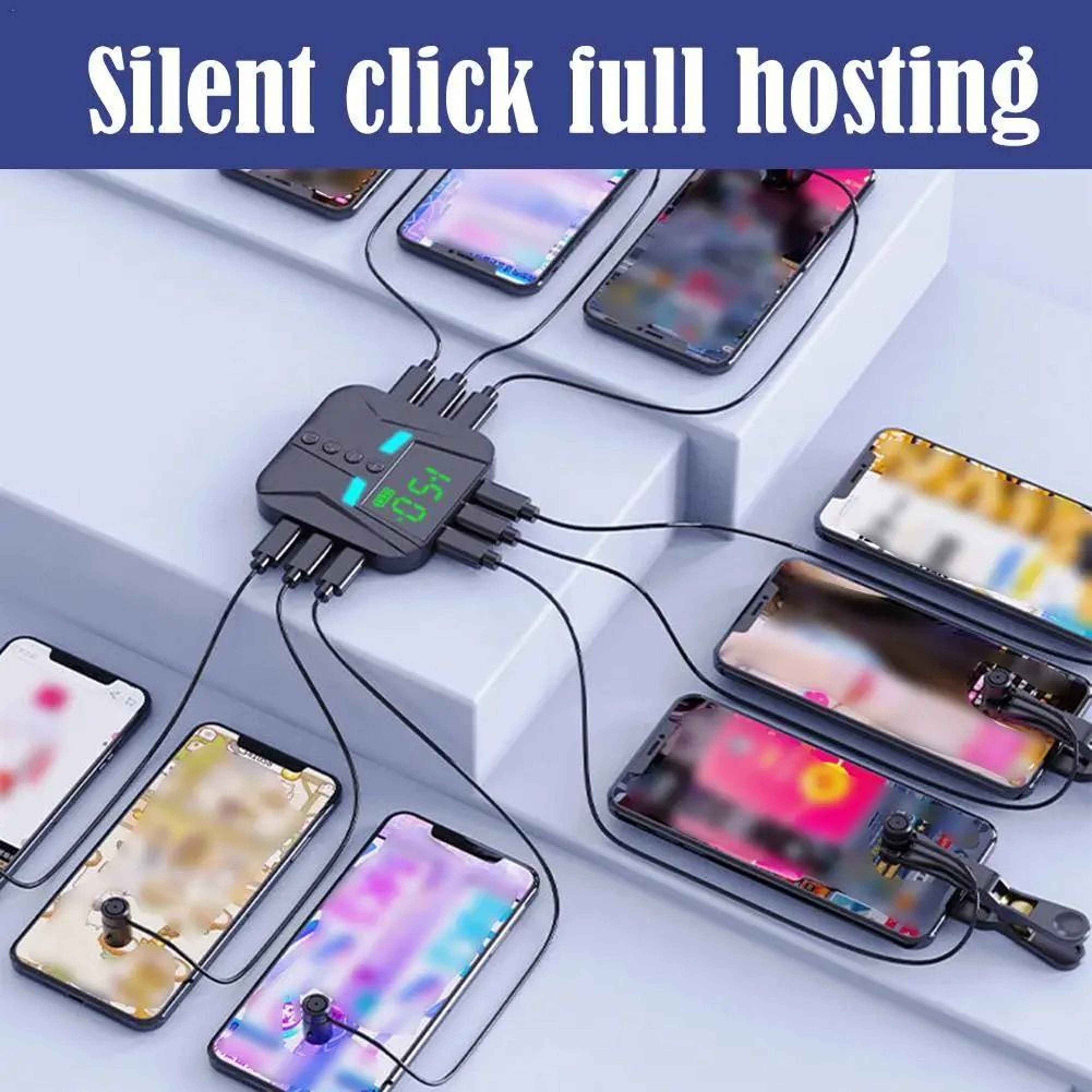 Multi Head Phone Auto Clicker Tapper Device Silent Fast Screen Clicking Tool 0