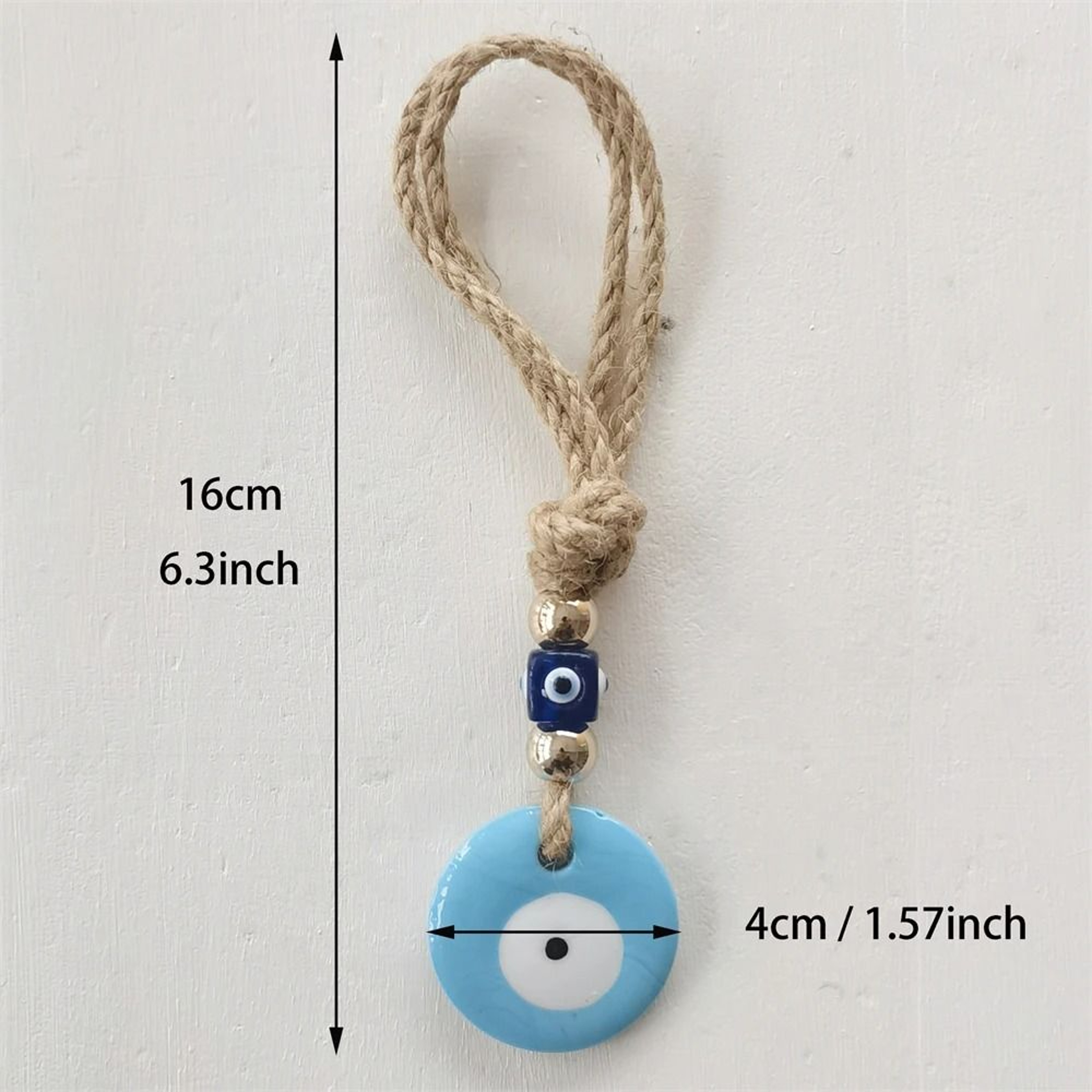 Handcrafted Blue Evil Eye Glass Pendant  Protective Wall Hanging Decor For Home 5