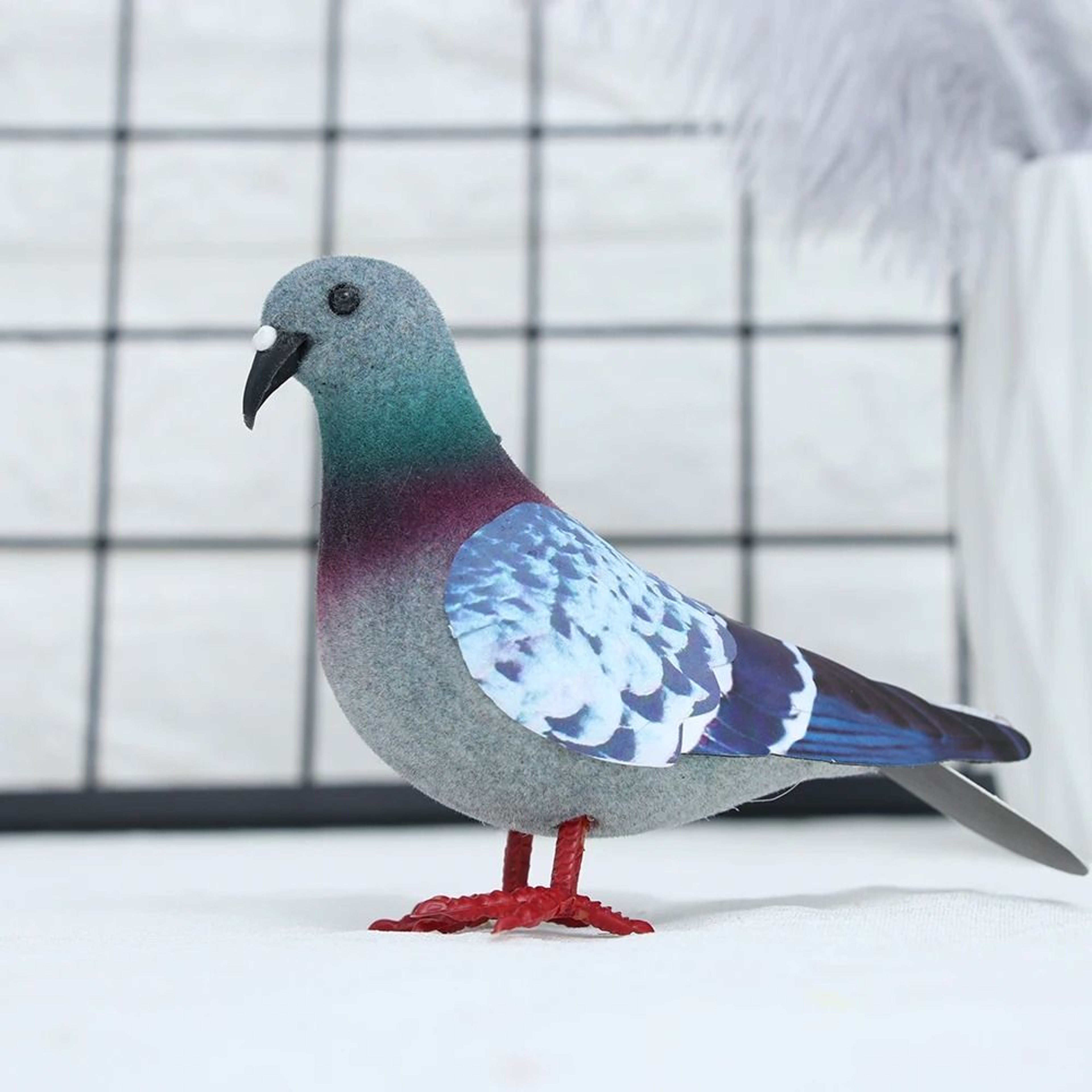 Realistic Artificial Dove Figurine Lifelike Grey Pigeon Decor For Events  Home Styling 0