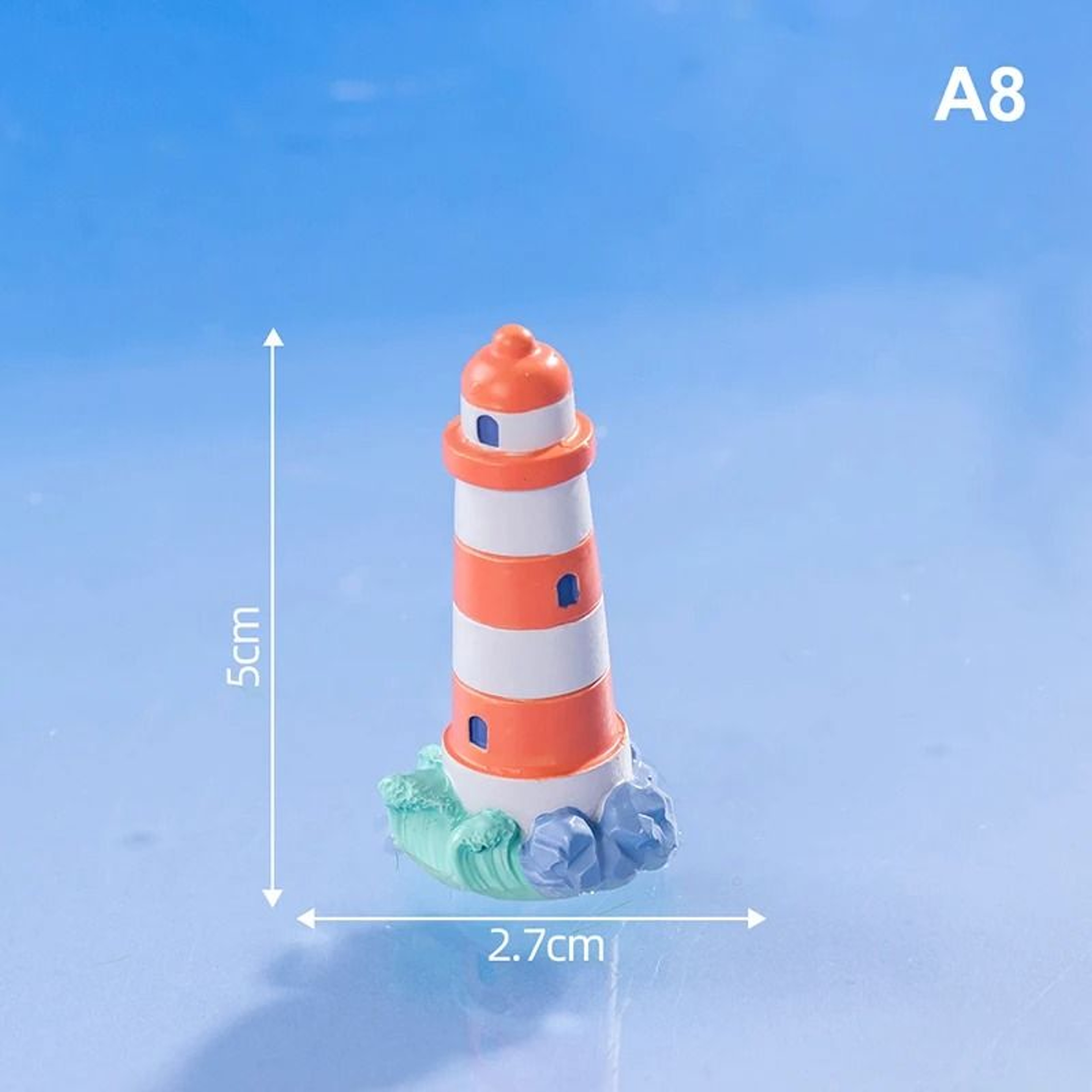 Mini Ocean Lighthouse Figurine Resin Miniature Landscape Decor For Garden  Desk 13