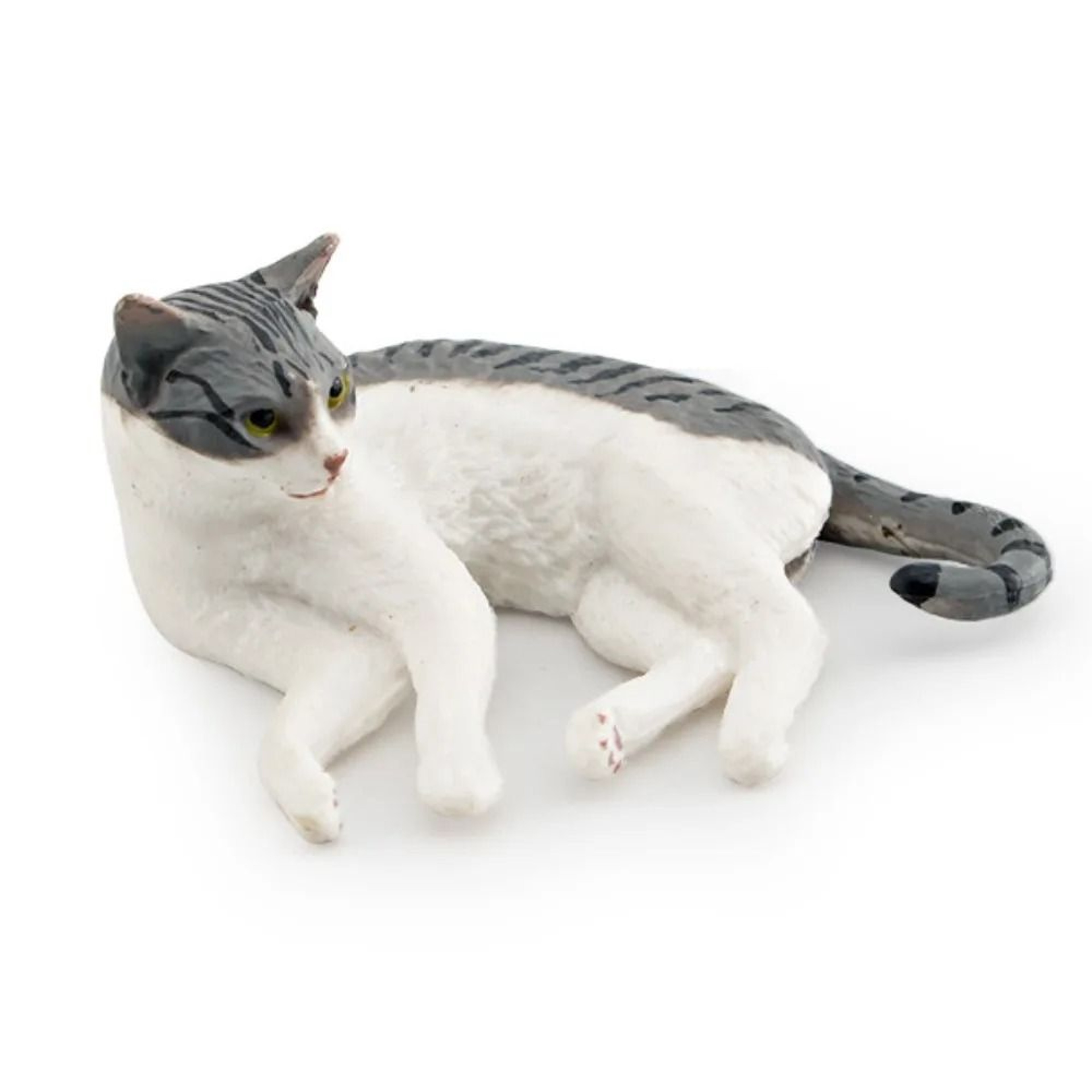 Cute Lying Orange Cat Figurine Mini Realistic Desk Decor Ornament 12
