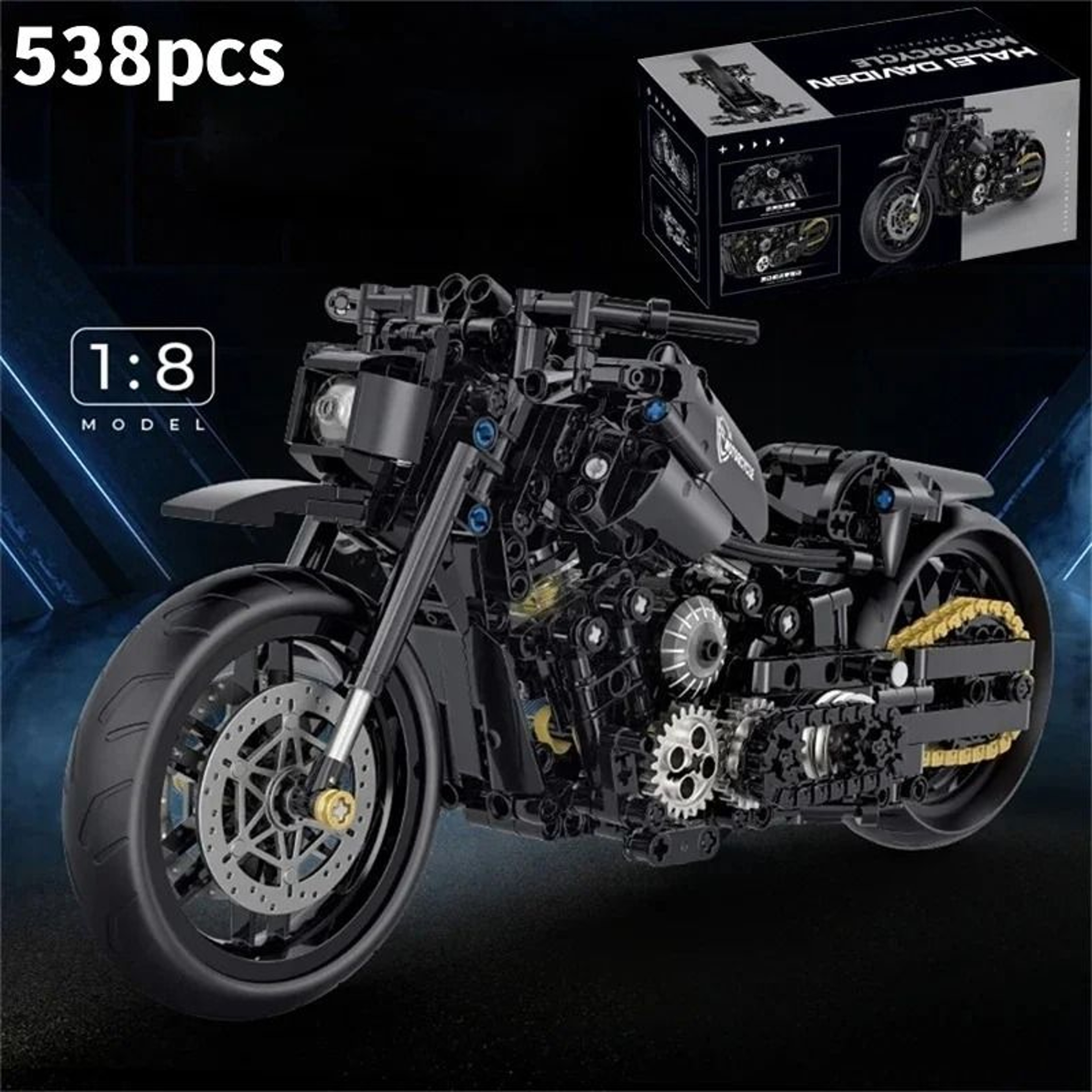 Technical MOC Motorcycle Building Blocks Kit For Creative DIY Assembly 5