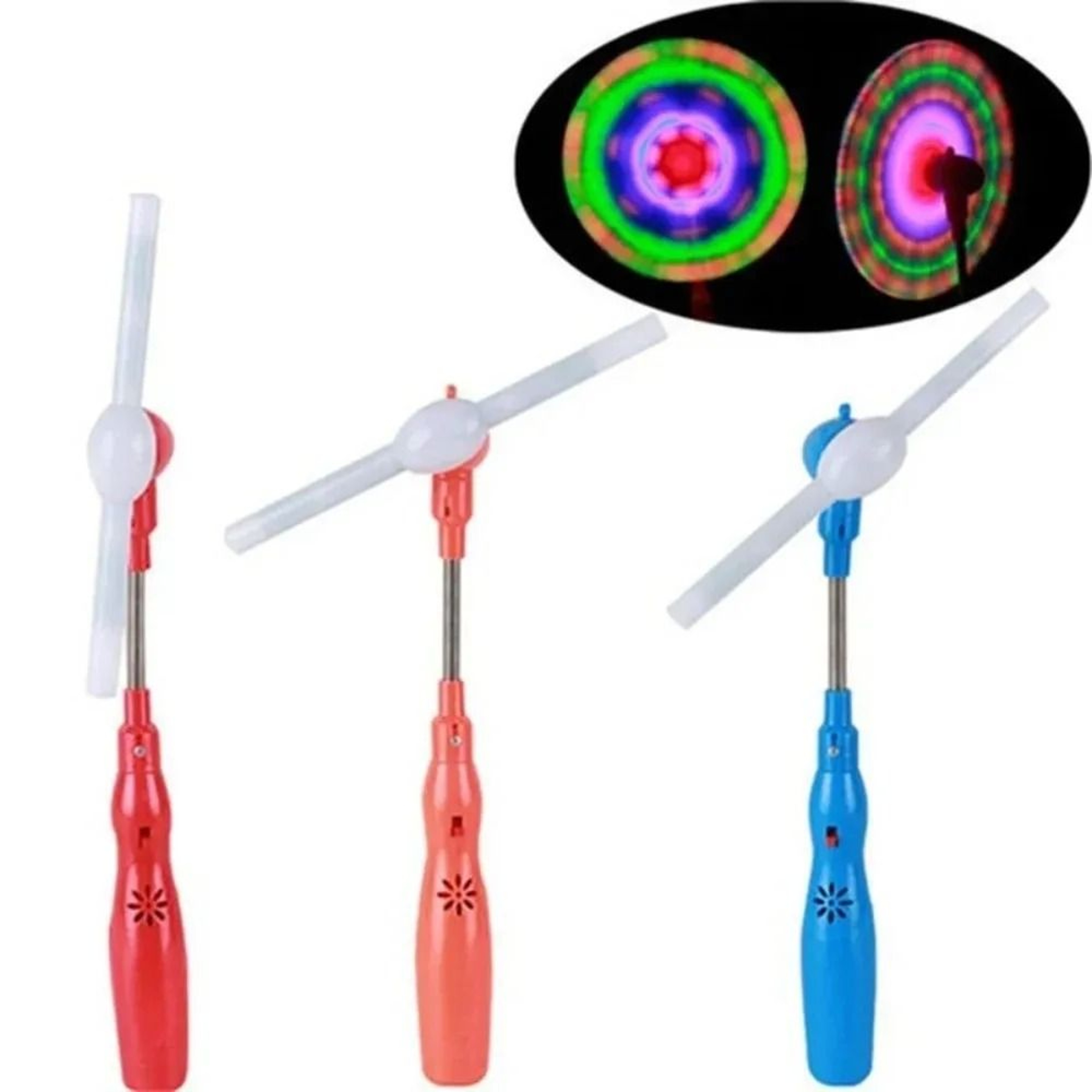 GlowSpin LED Music Windmill Toy Rainbow Light Up Handheld Spinner 6