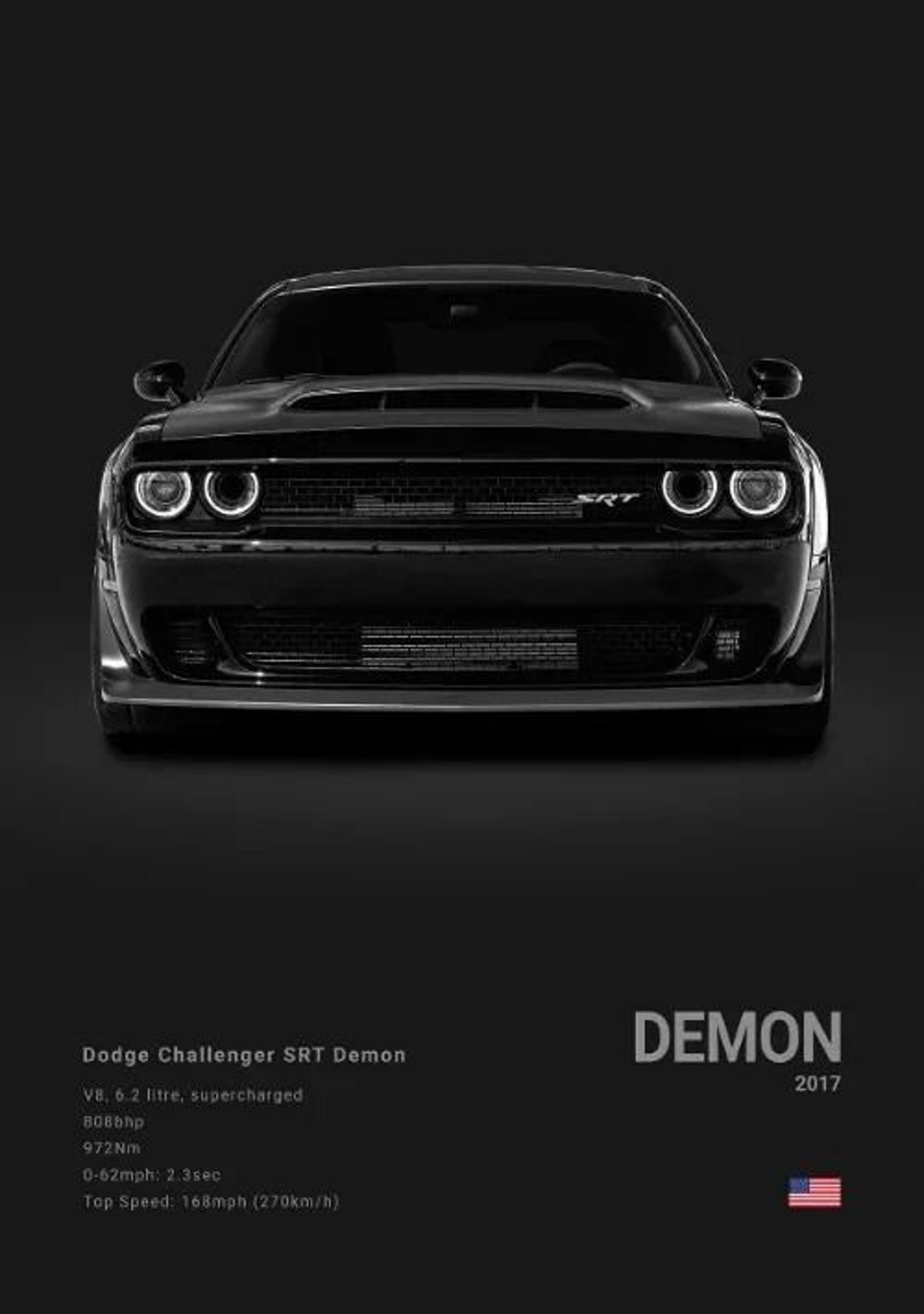 Dodge Challenger SRT Hellcat Redeye Canvas Wall Art Modern Muscle Car Poster 9