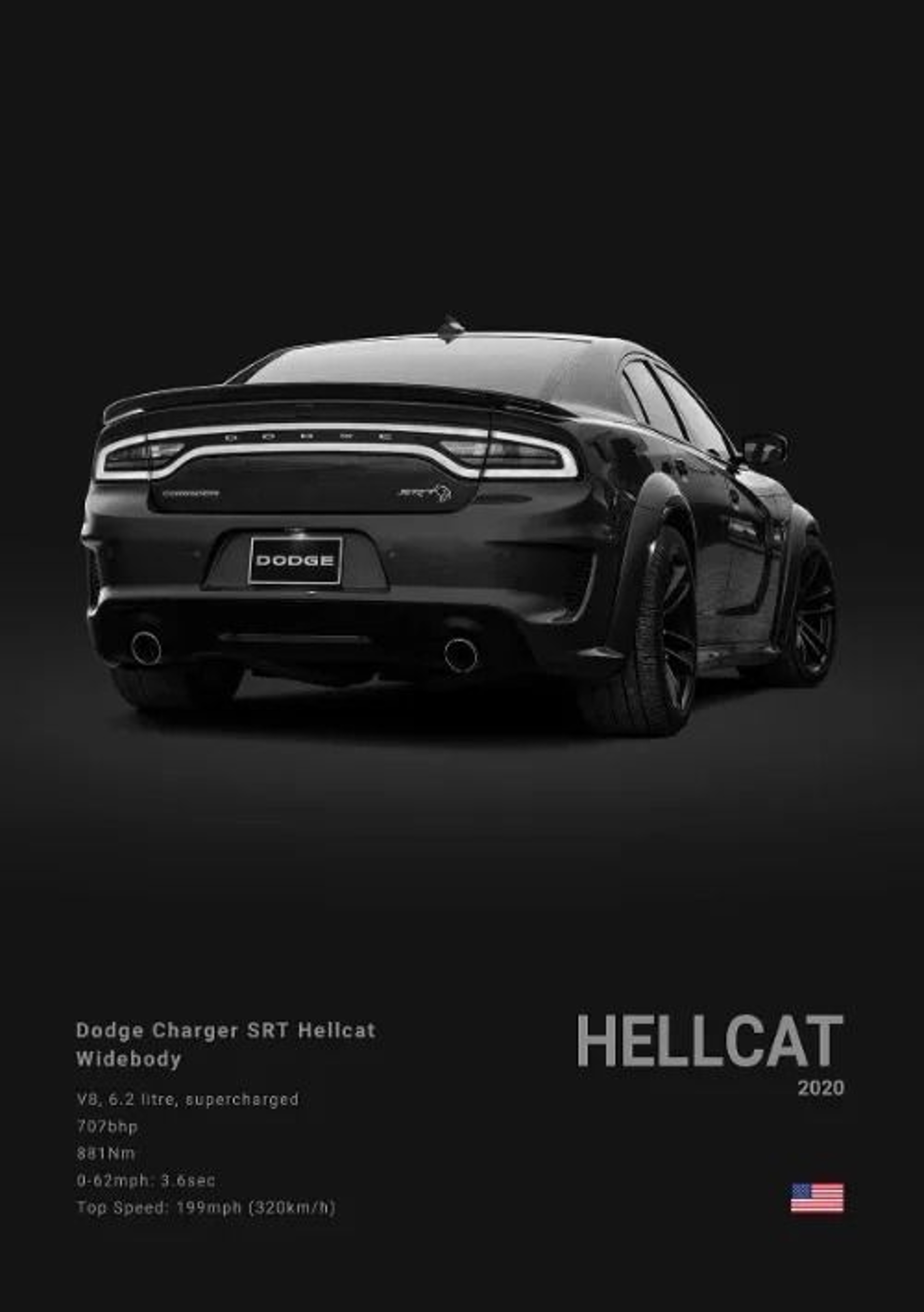 Dodge Challenger SRT Hellcat Redeye Canvas Wall Art Modern Muscle Car Poster 19
