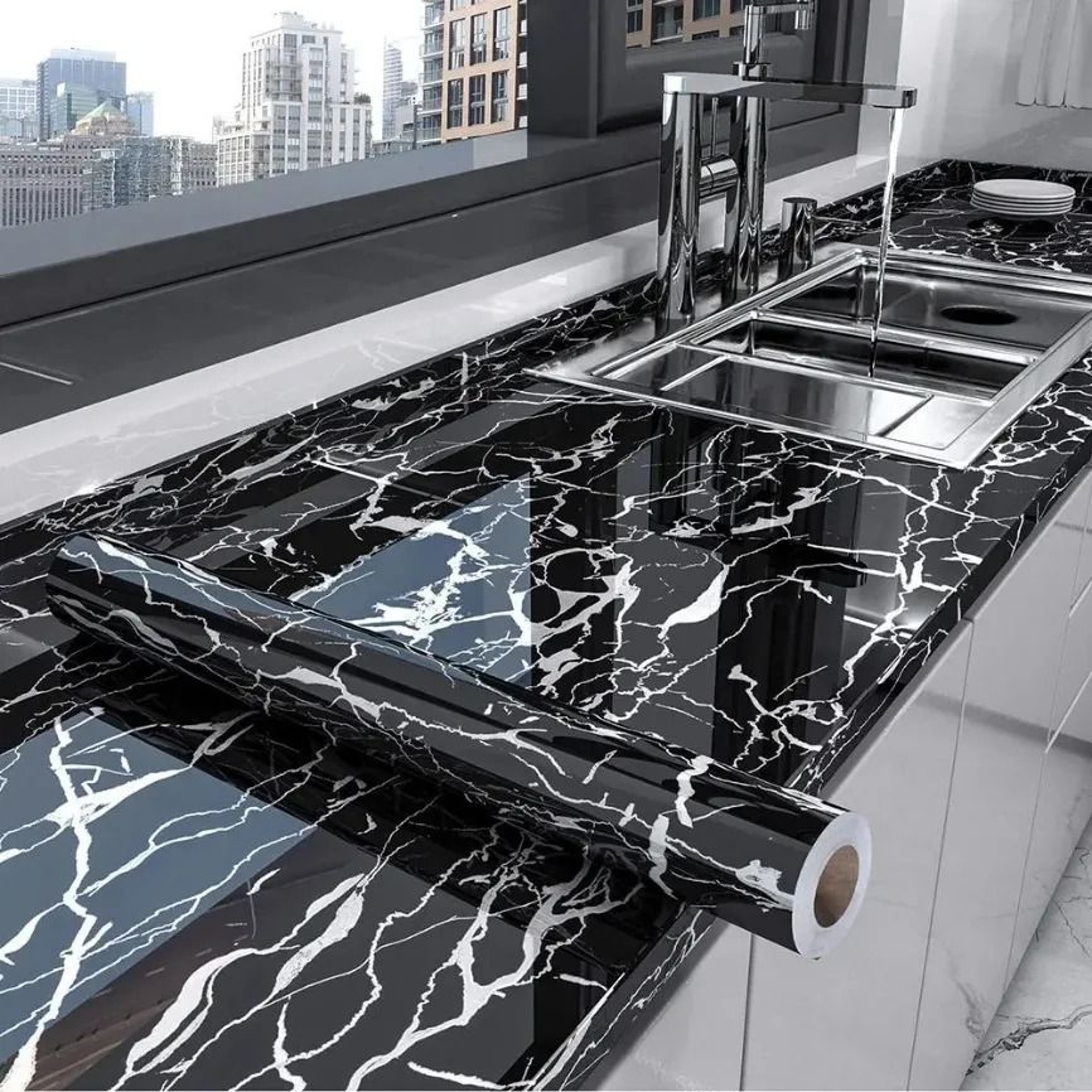 Waterproof Marble Peel And Stick Wallpaper  Modern SelfAdhesive Kitchen  Bathroom Contact Paper 4