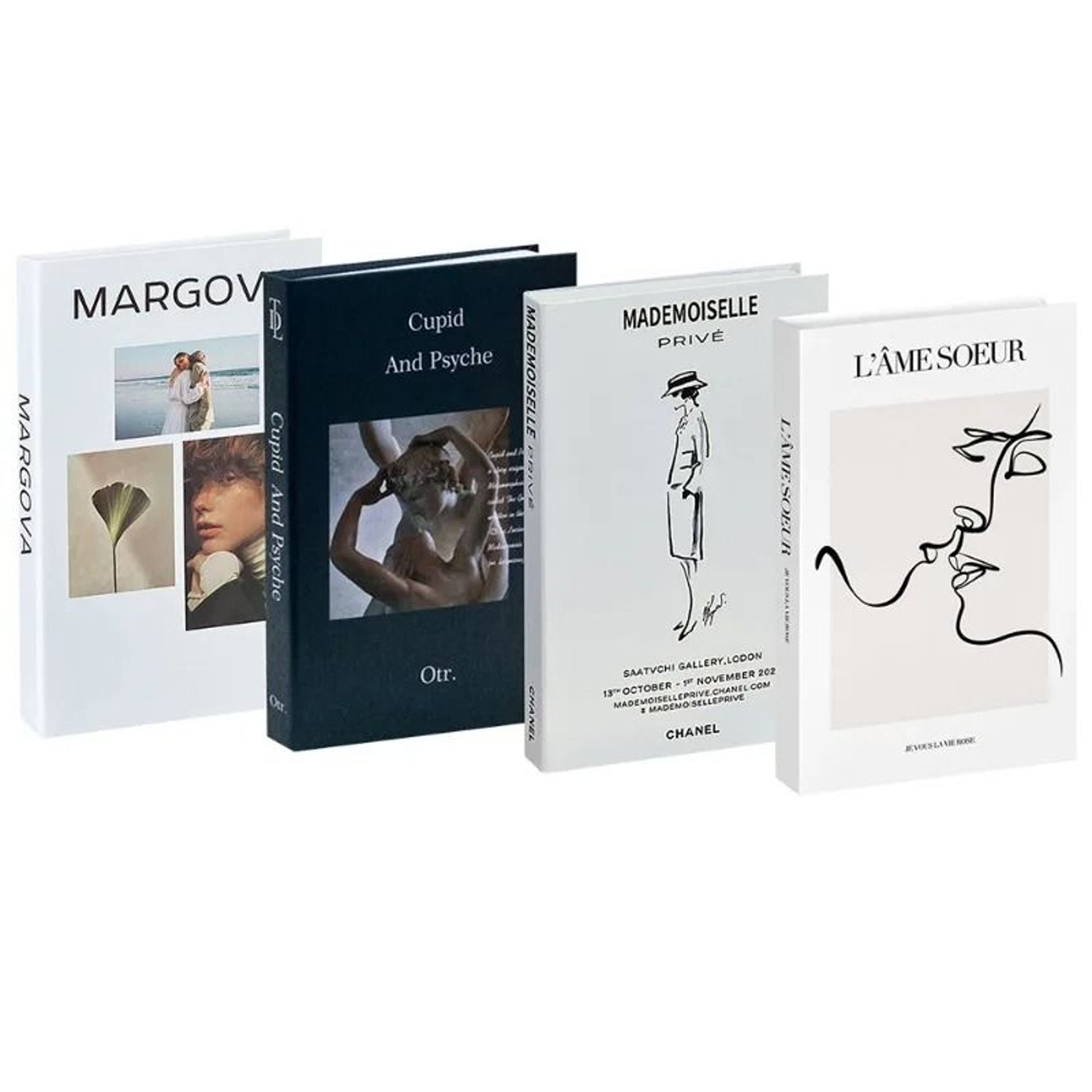 Modern Aesthetic Faux Book Set For Coffee Table  Bookshelf Decor 4pcs 21
