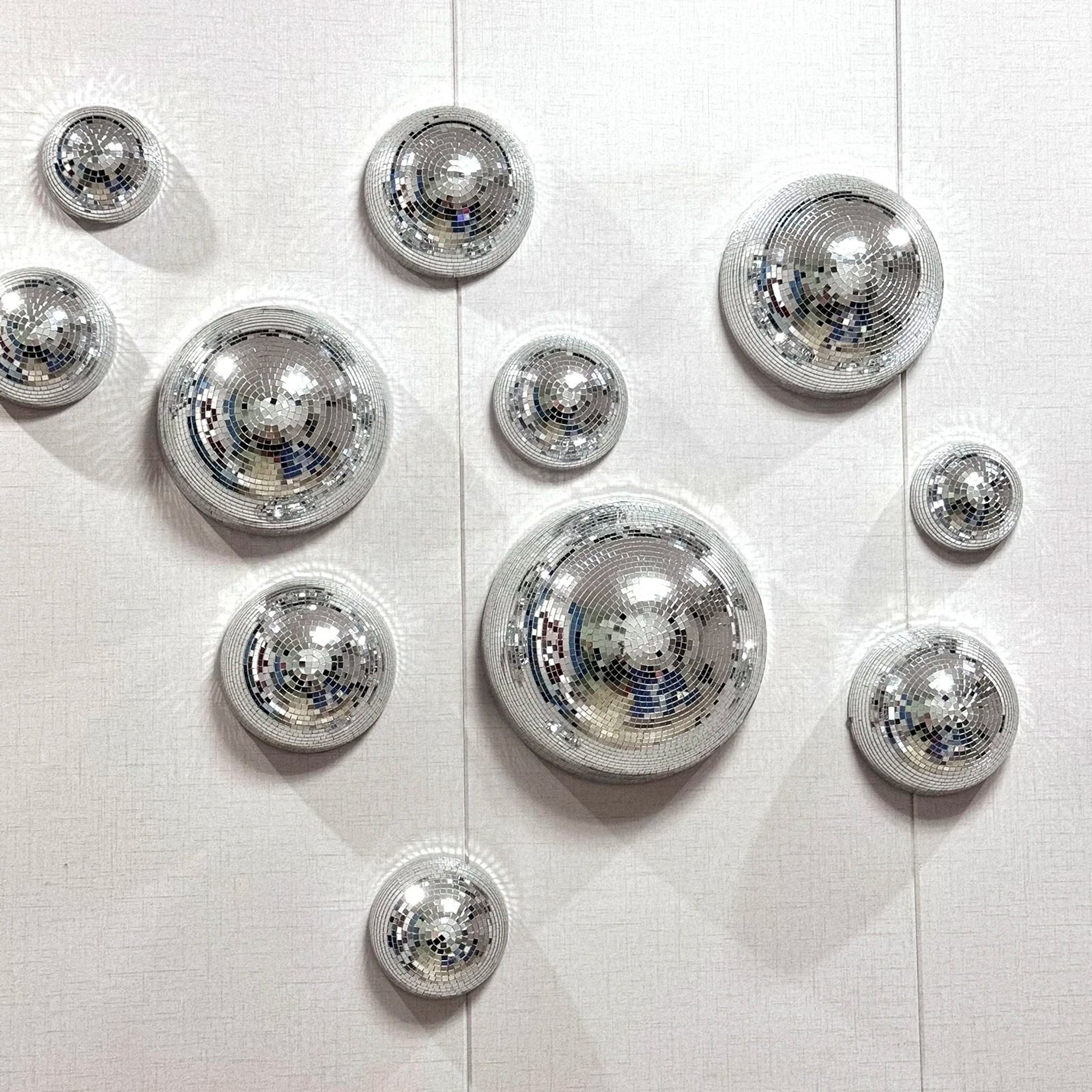 Modern Disco Mirror Wall Art Semicircle Reflective Decor For Stylish Interiors 2