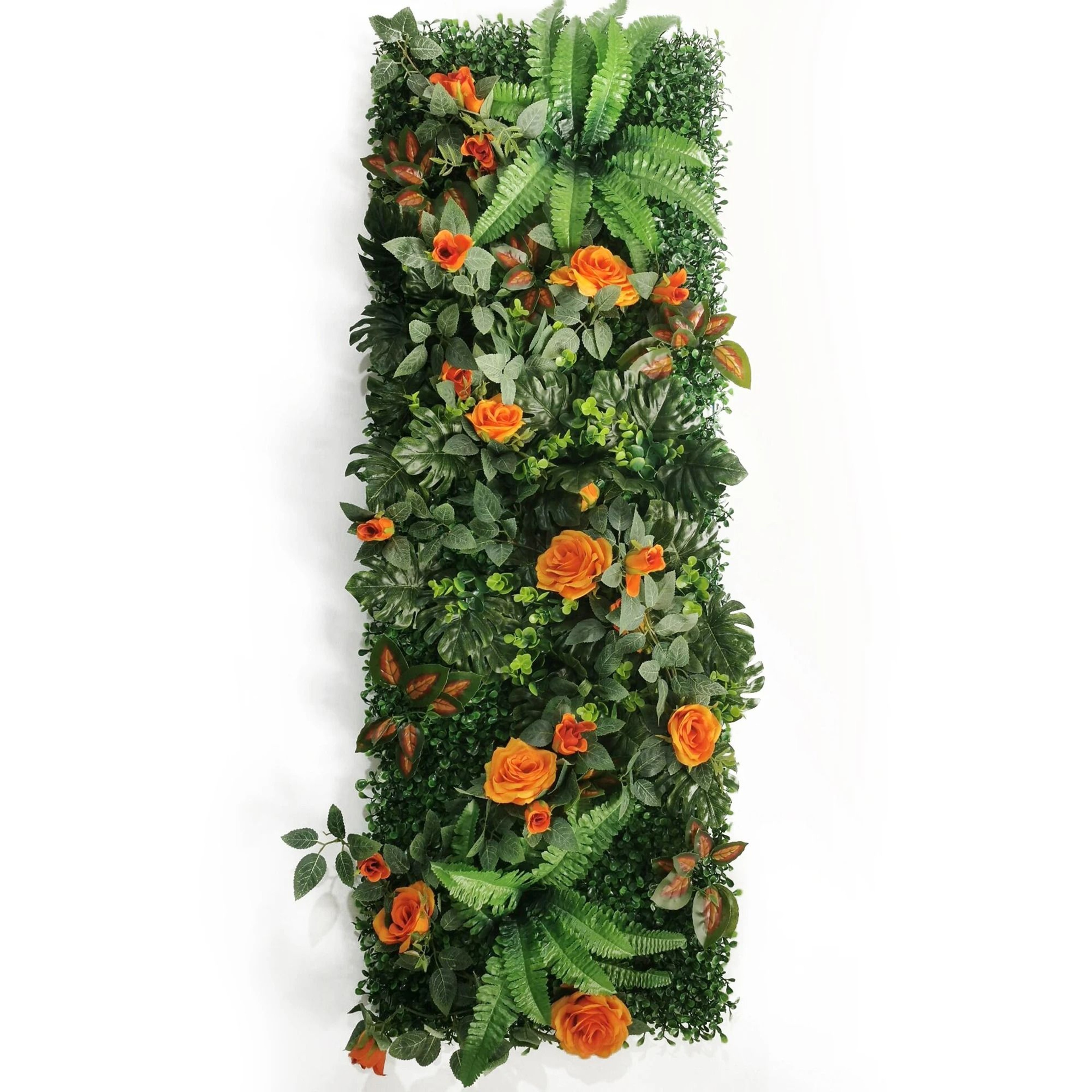 Artificial Rose Wall Panel Greenery Backdrop 1575x4724in Decorative Lawn Mat 18