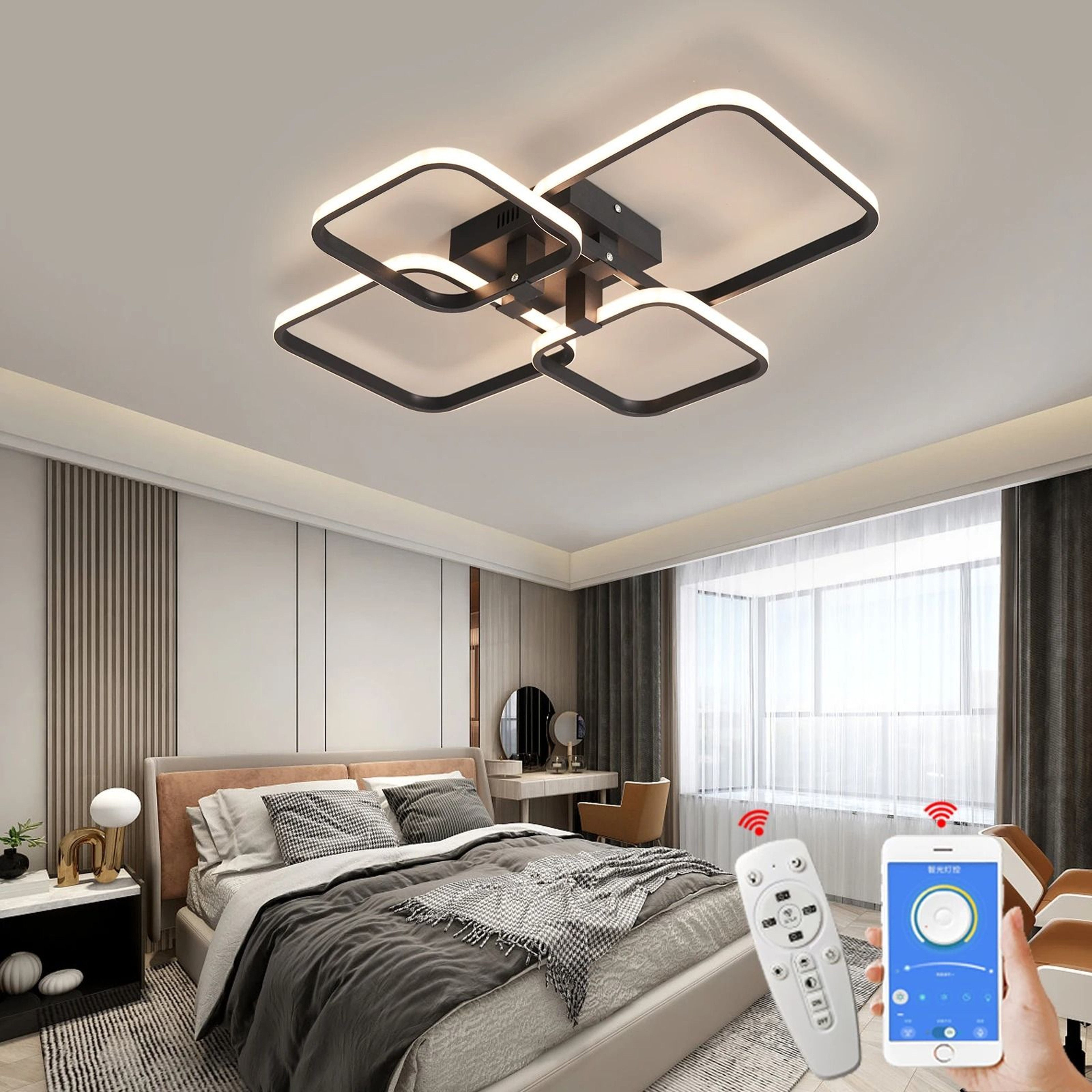 Modern LED Ring Chandelier Ceiling Light For Living Room Bedroom 1