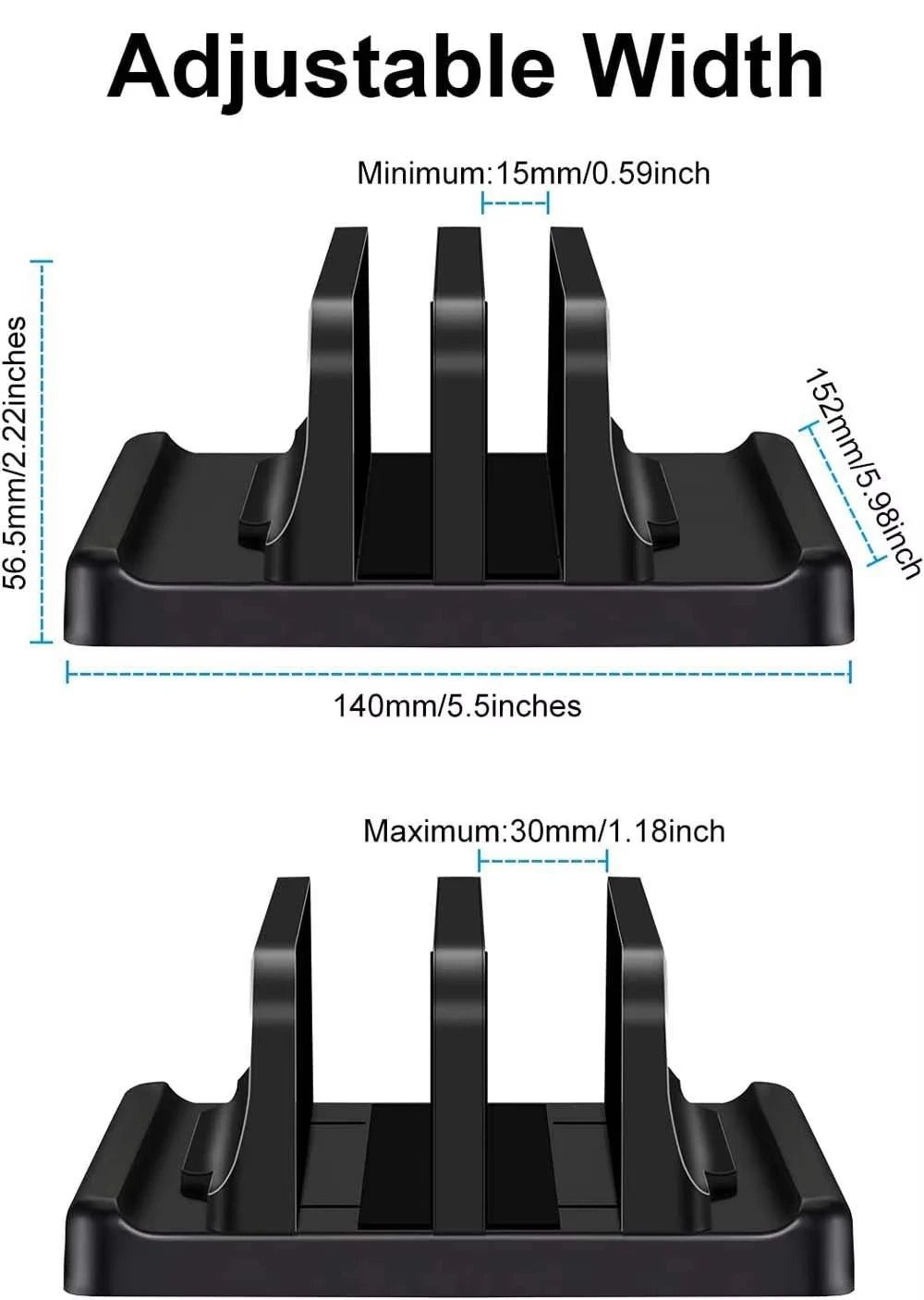 Adjustable 4 Slot Vertical Laptop Stand Space Saving Desk Organizer 3