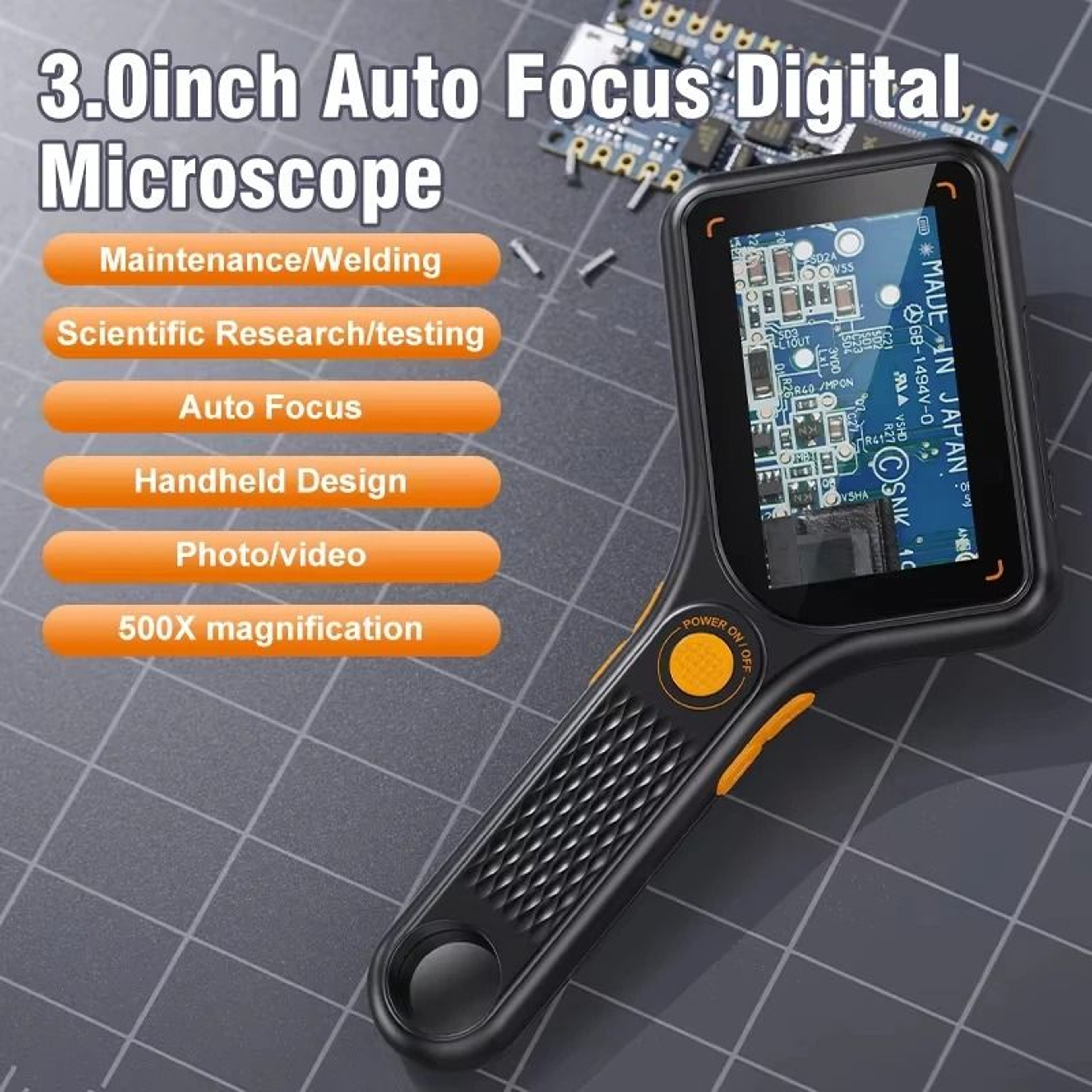 500X Digital Handheld Microscope 30in IPS Screen Autofocus Coin And Inspection Viewer 1