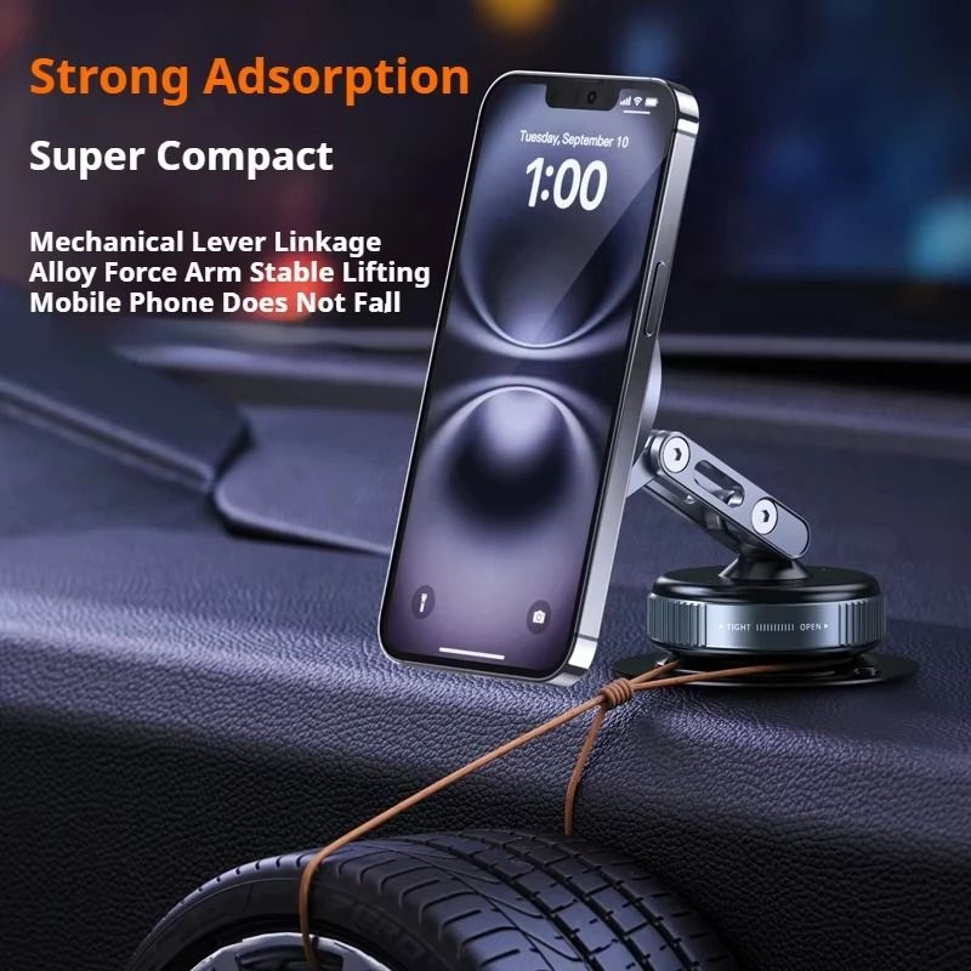 Magnetic Vacuum Phone Holder Rotating Folding Suction Stand Multi Use Mount 1