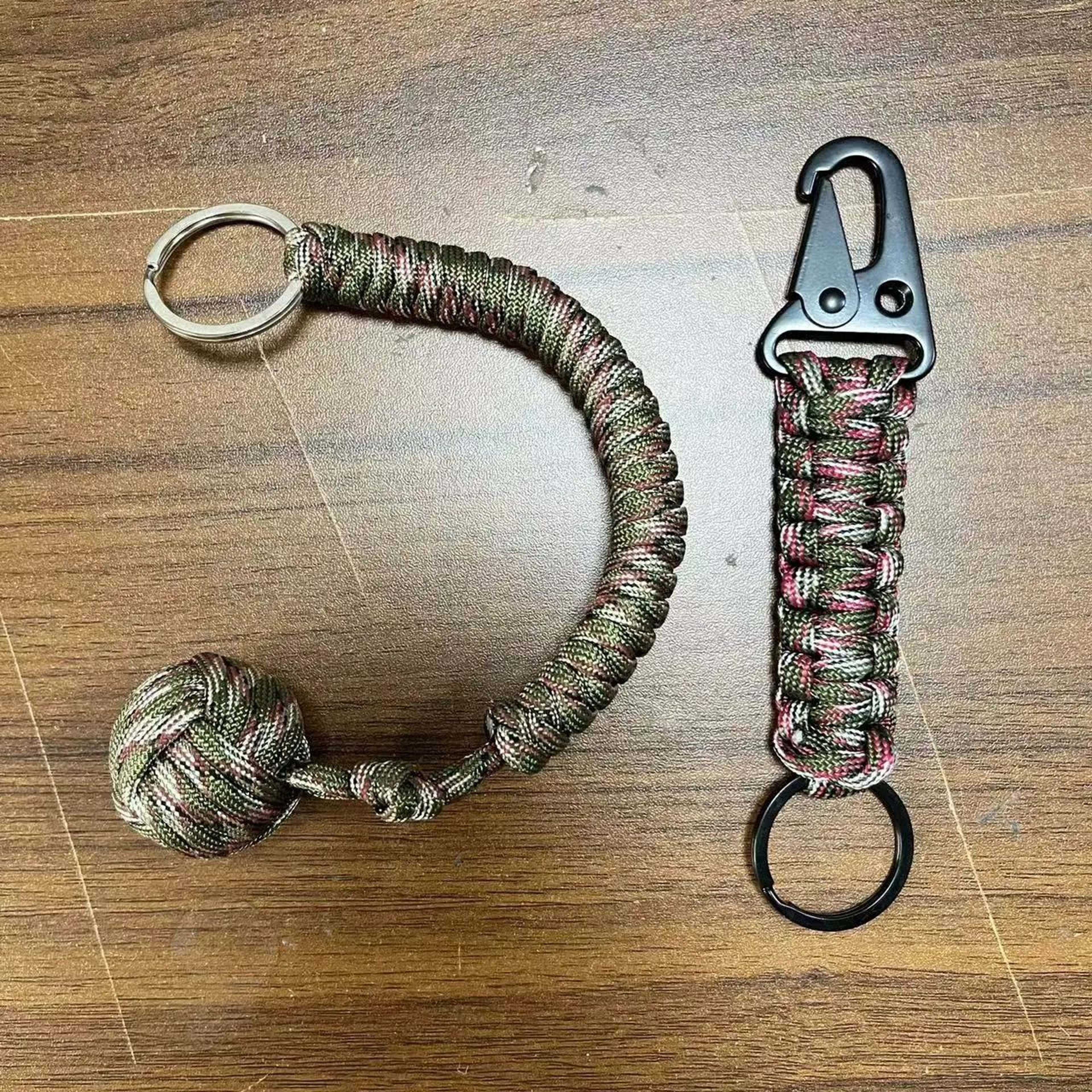 Tactical Paracord Self Defense Keychain With Steel Ball Monkey Fist 6