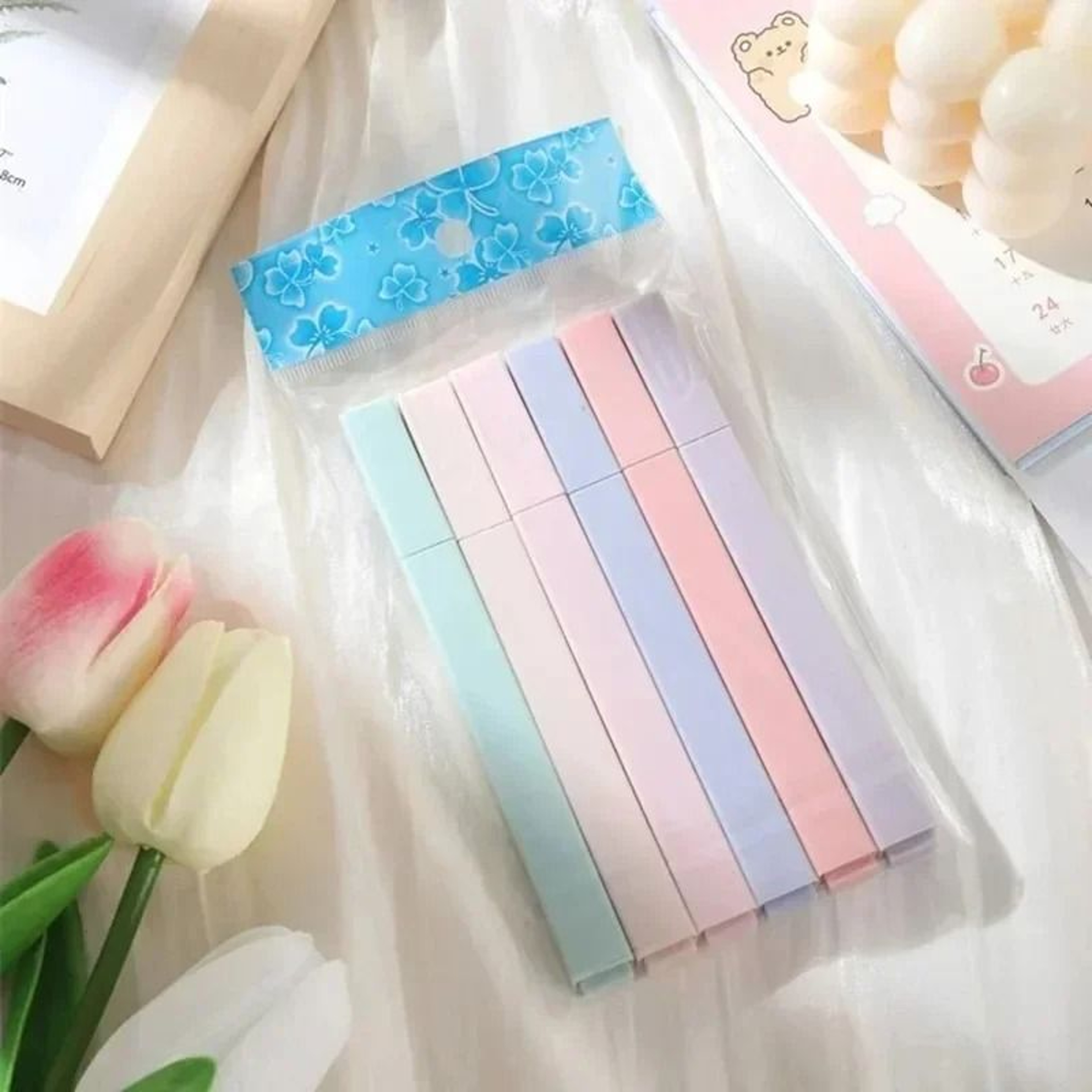 Kawaii Pastel Highlighter Set 6pcs Soft Color Study Markers For Notes And Journaling 8