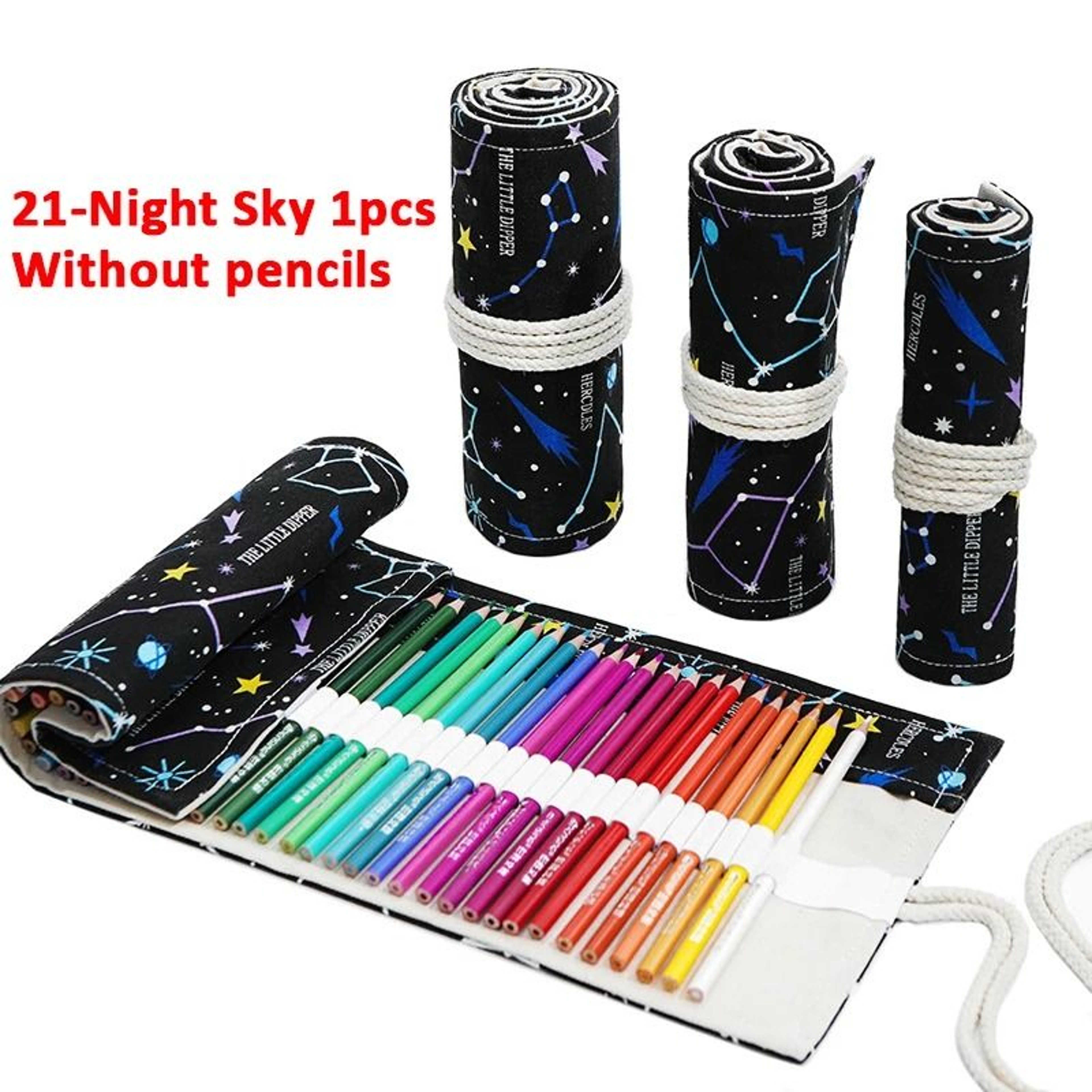 Canvas Roll Up Pencil Case With 12 Slots For Organized School And Art Supplies 26