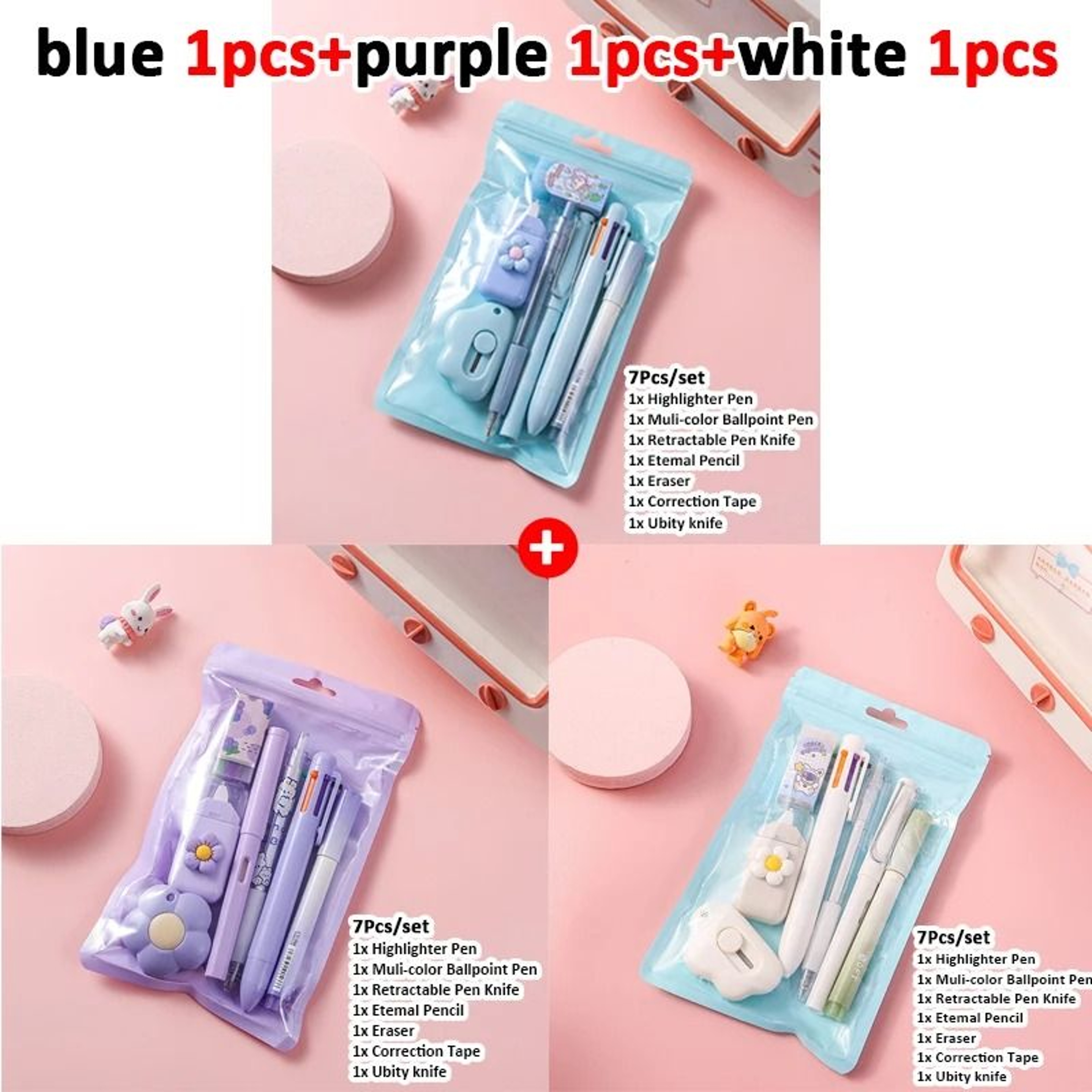 7 In 1 Kids Stationery Set With Pencil Eraser Ruler And School Essentials 27