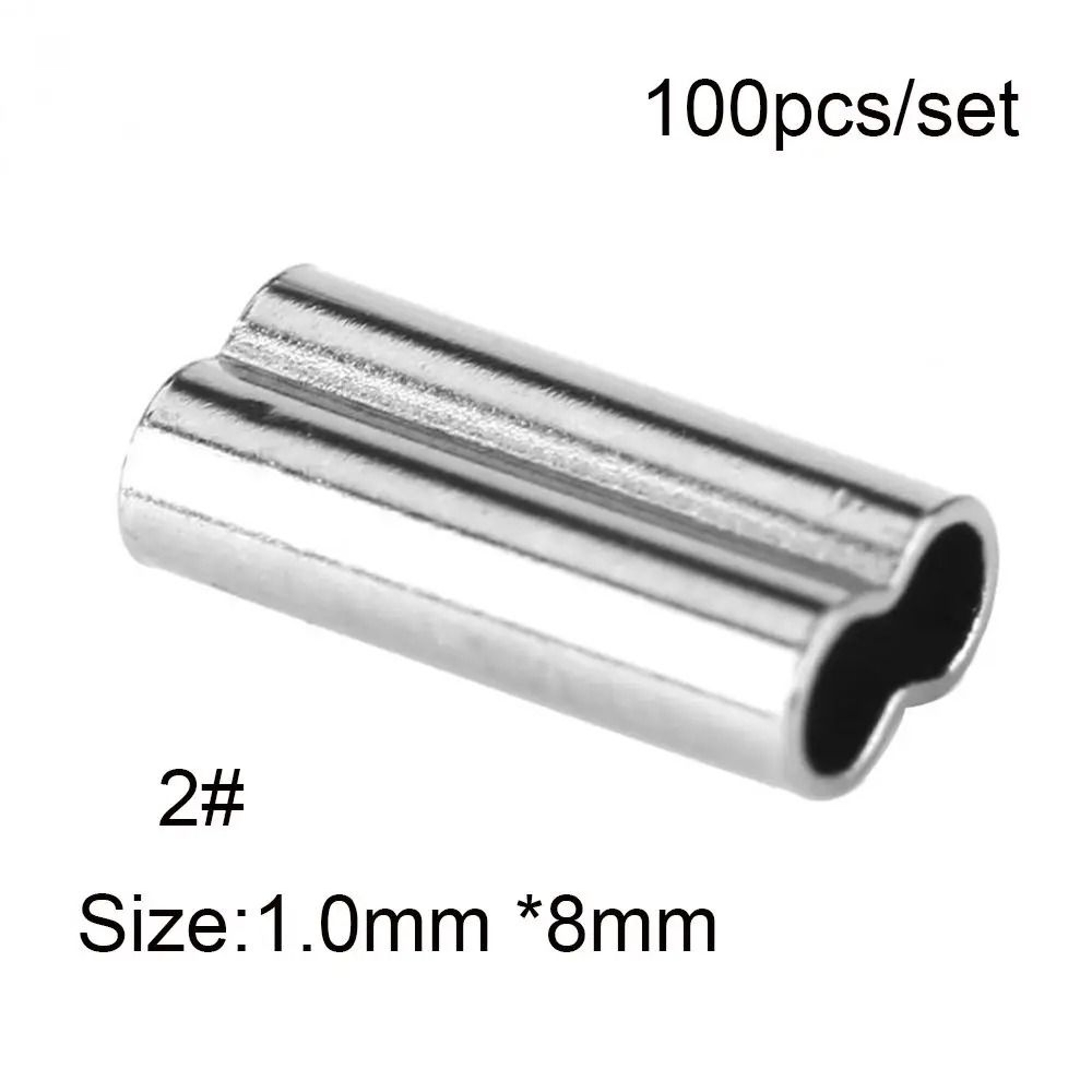 100PCS Fishing Double Barrel Crimp Sleeves Connector Kit For Wire Leader And Rigging 7
