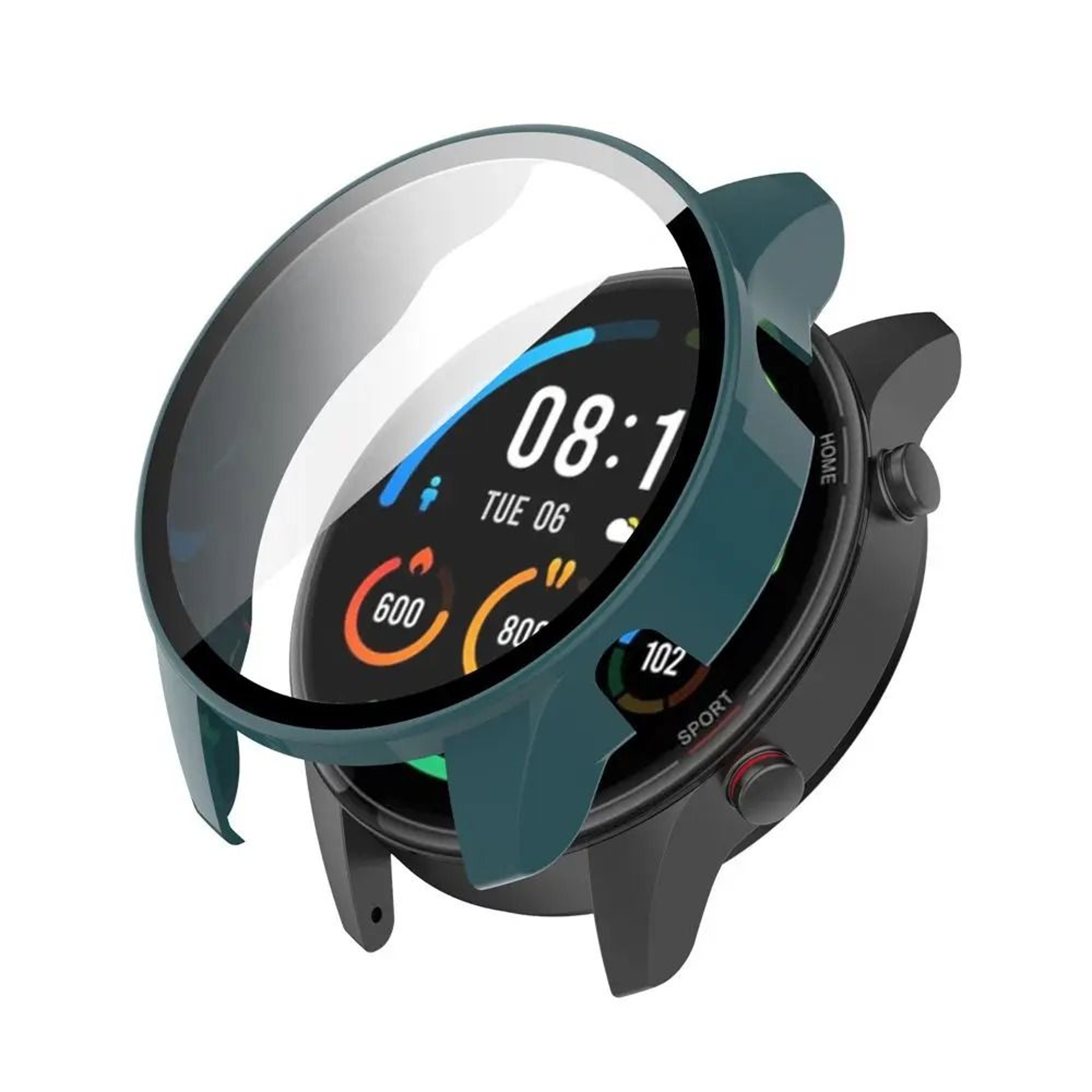 Full Coverage Xiaomi Mi Watch Case With Tempered Glass Screen Protector Clear PC Shield 1