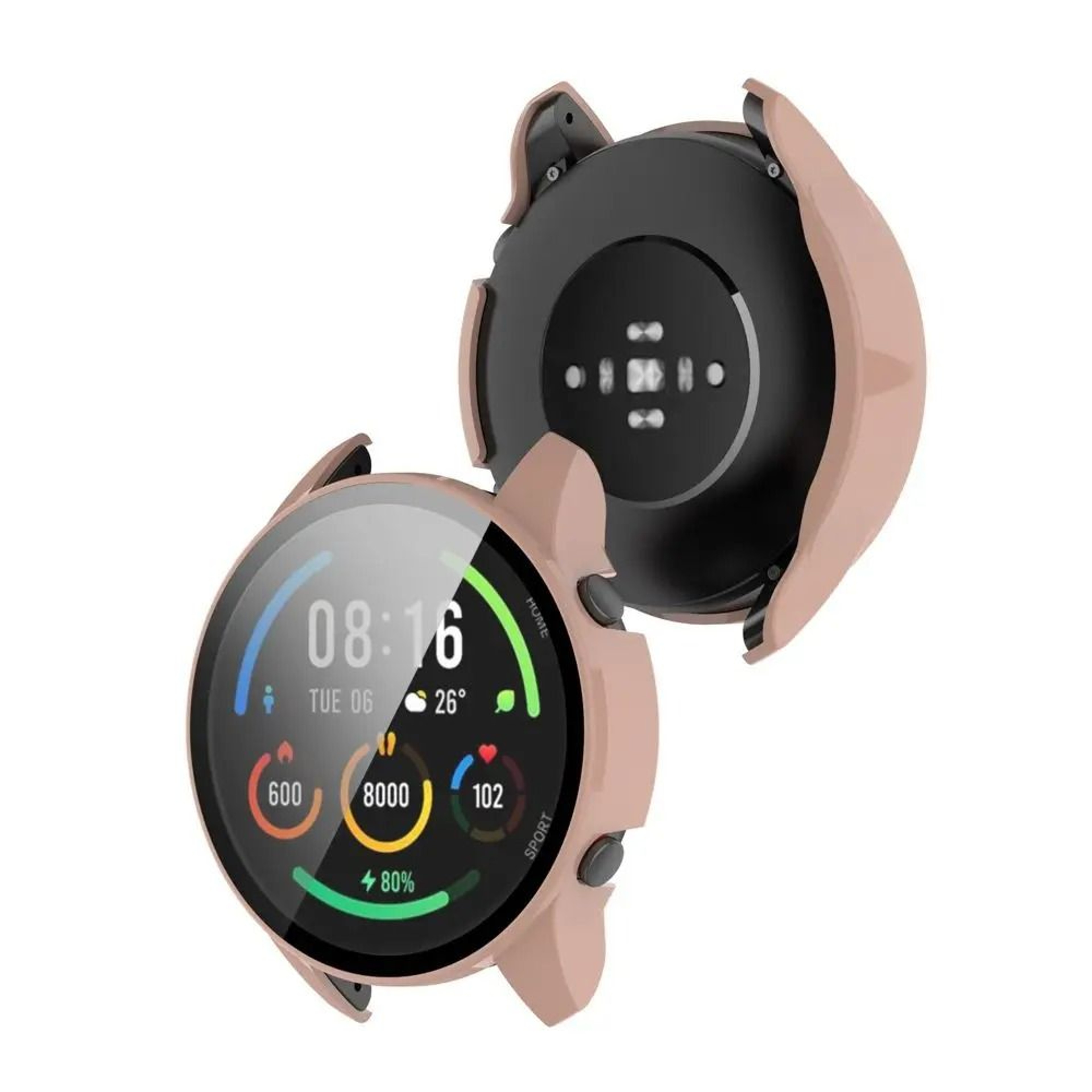 Full Coverage Xiaomi Mi Watch Case With Tempered Glass Screen Protector Clear PC Shield 2