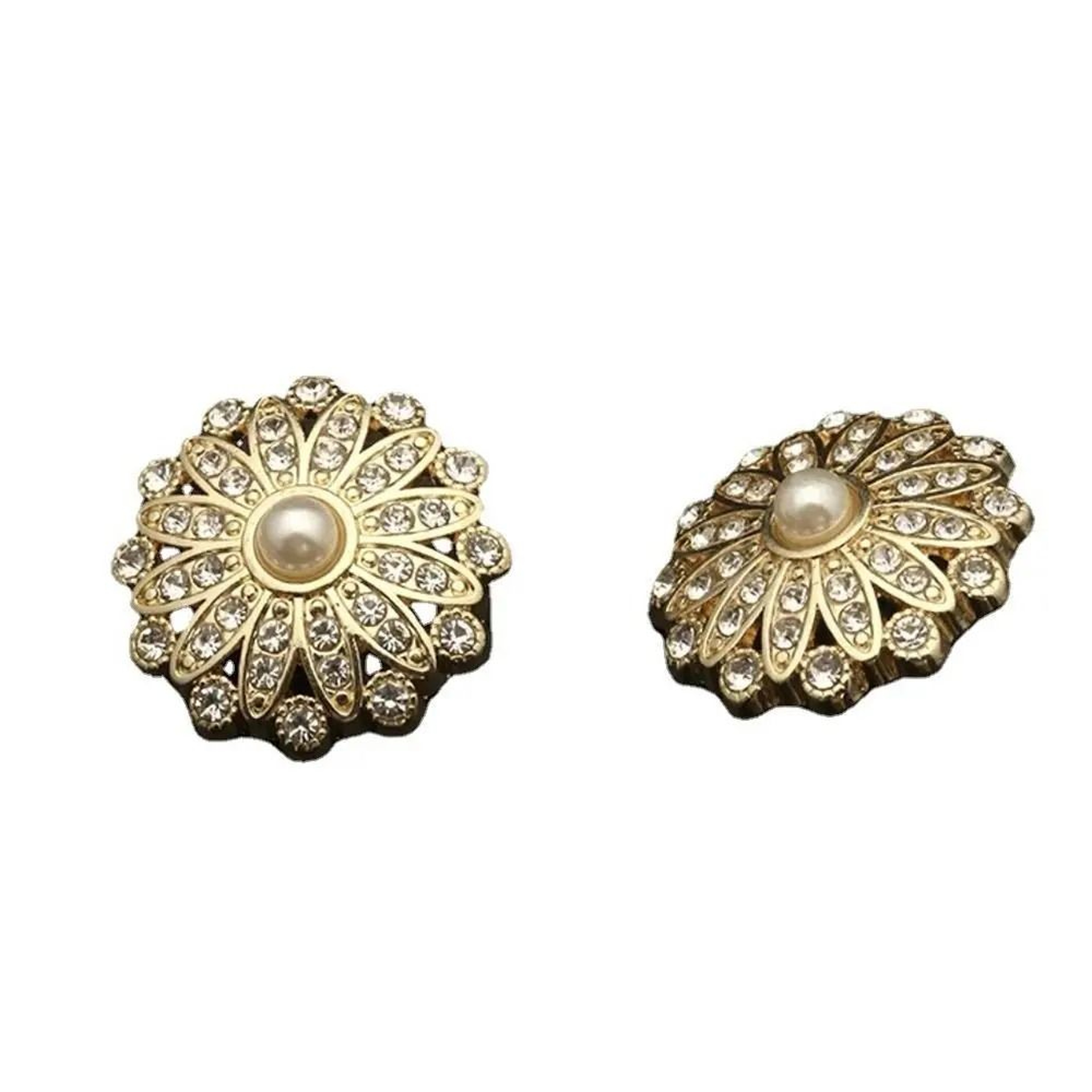 Vintage Pearl Rhinestone Sewing Buttons Set For Clothing  DIY Crafts 5