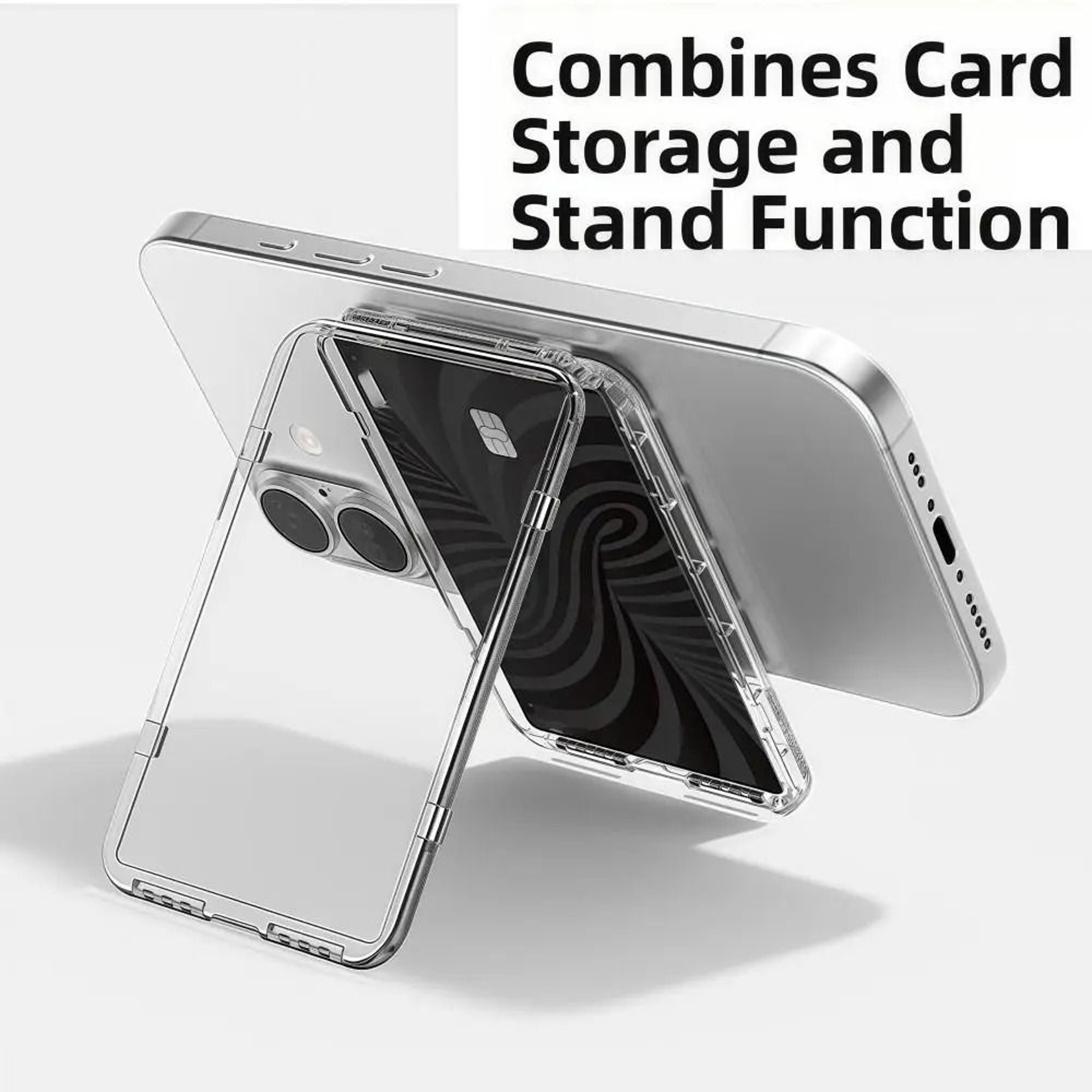 Transparent MagSafe Card Holder Wallet With Stand For IPhone 171615141312 4