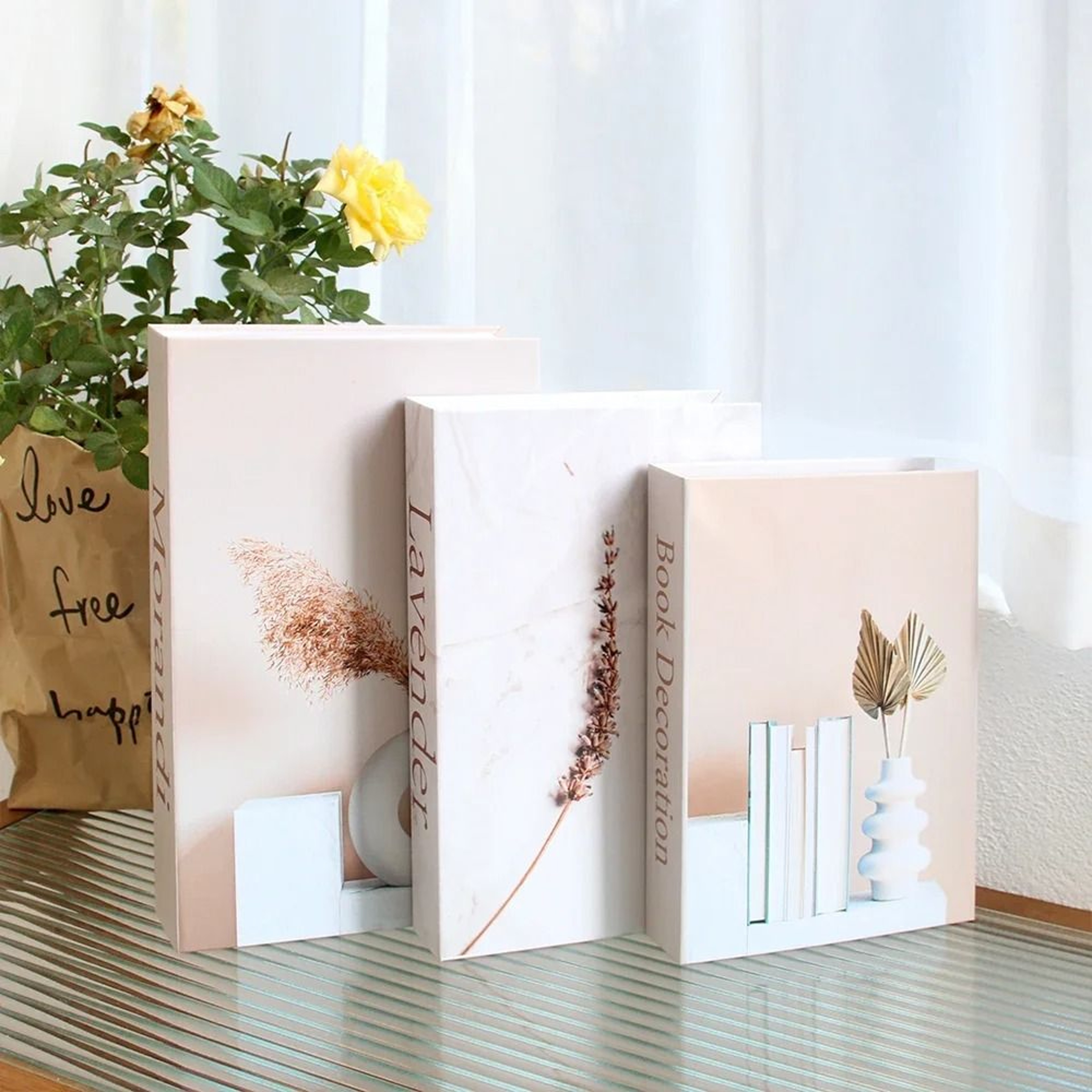 Decorative Faux Book Set For Coffee Table  Bookshelf Styling 8