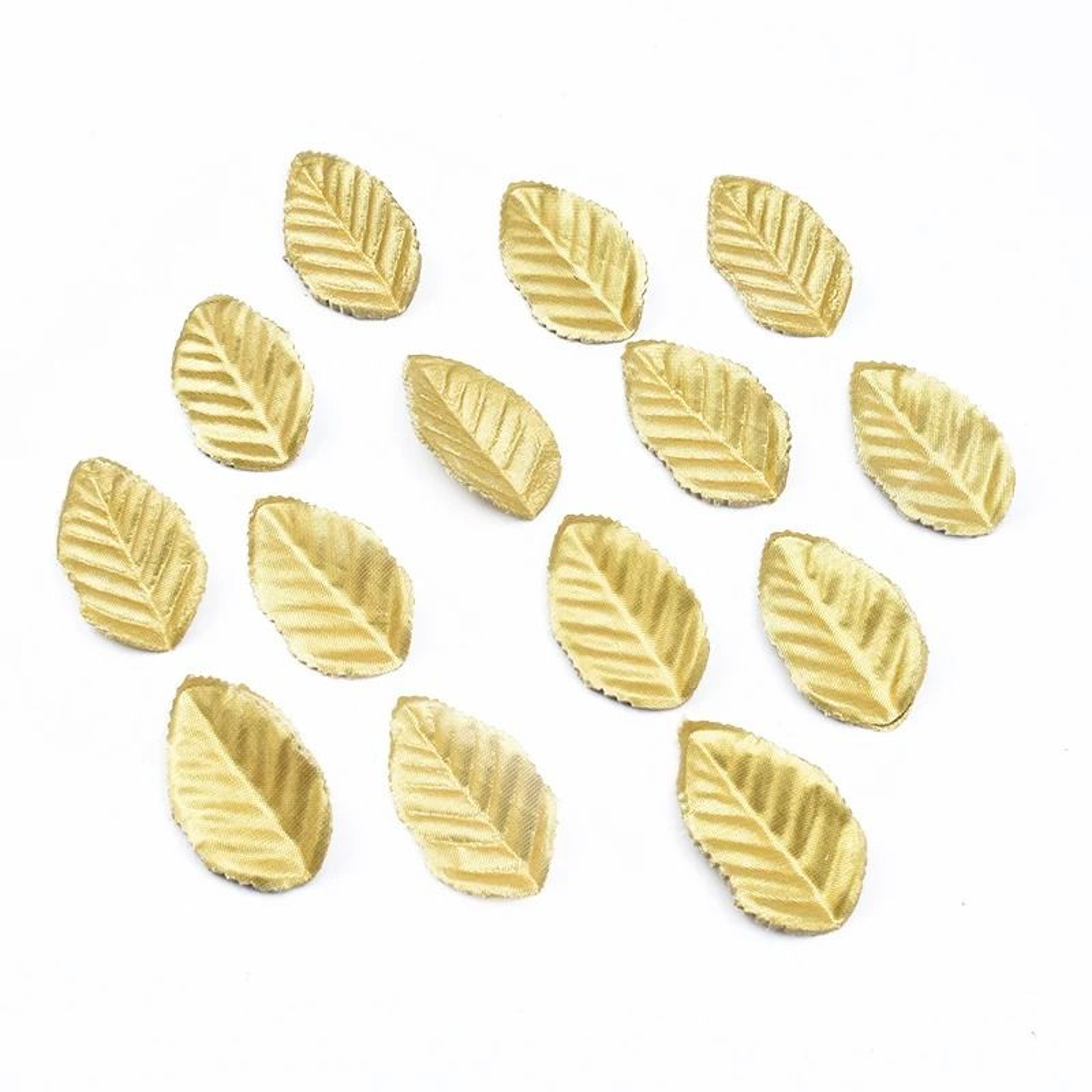 100PCS Golden Artificial Silk Leaves For Wedding  Holiday Decor 0