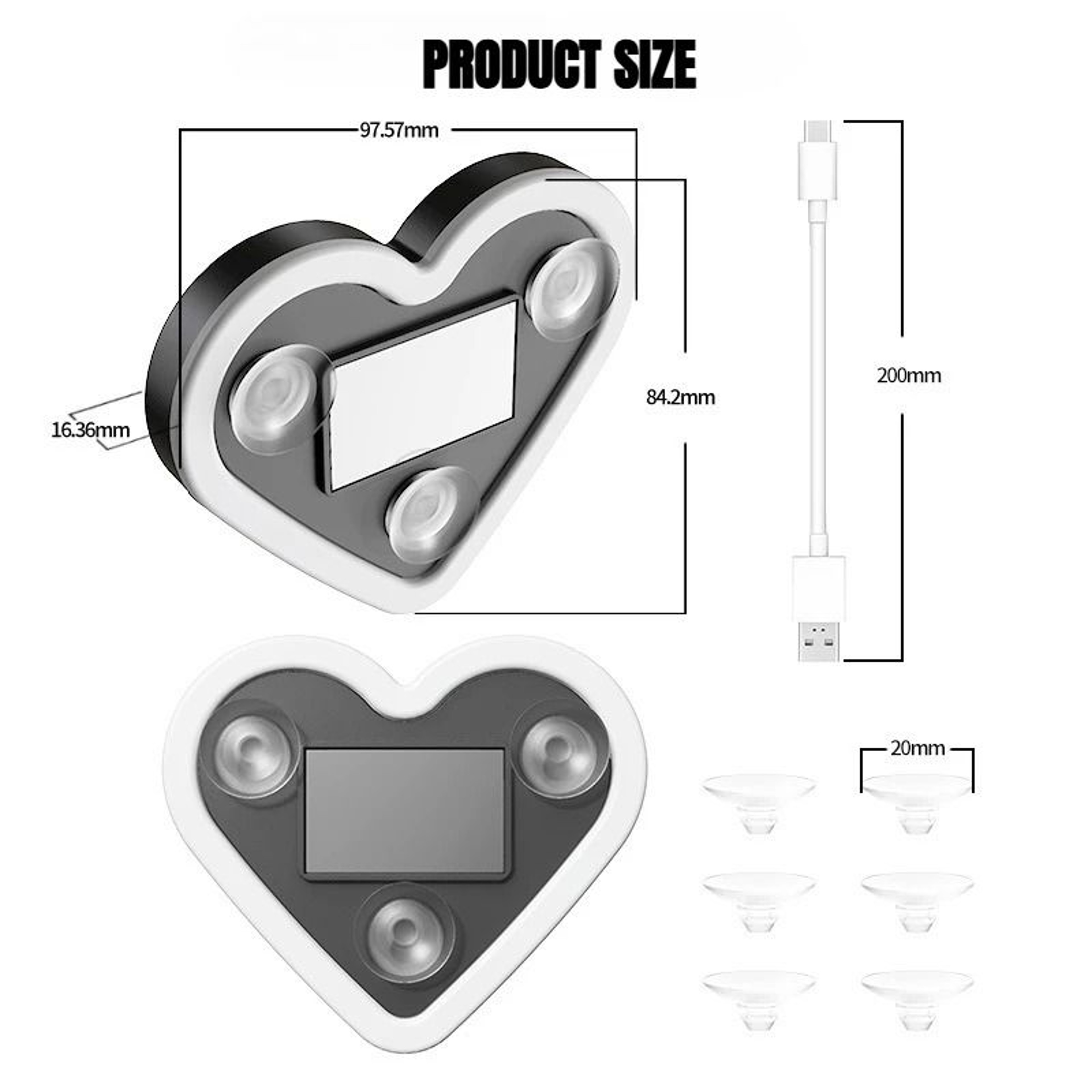 Solar Powered Heart Neon Car Window Light For Romantic Interior Decor 5