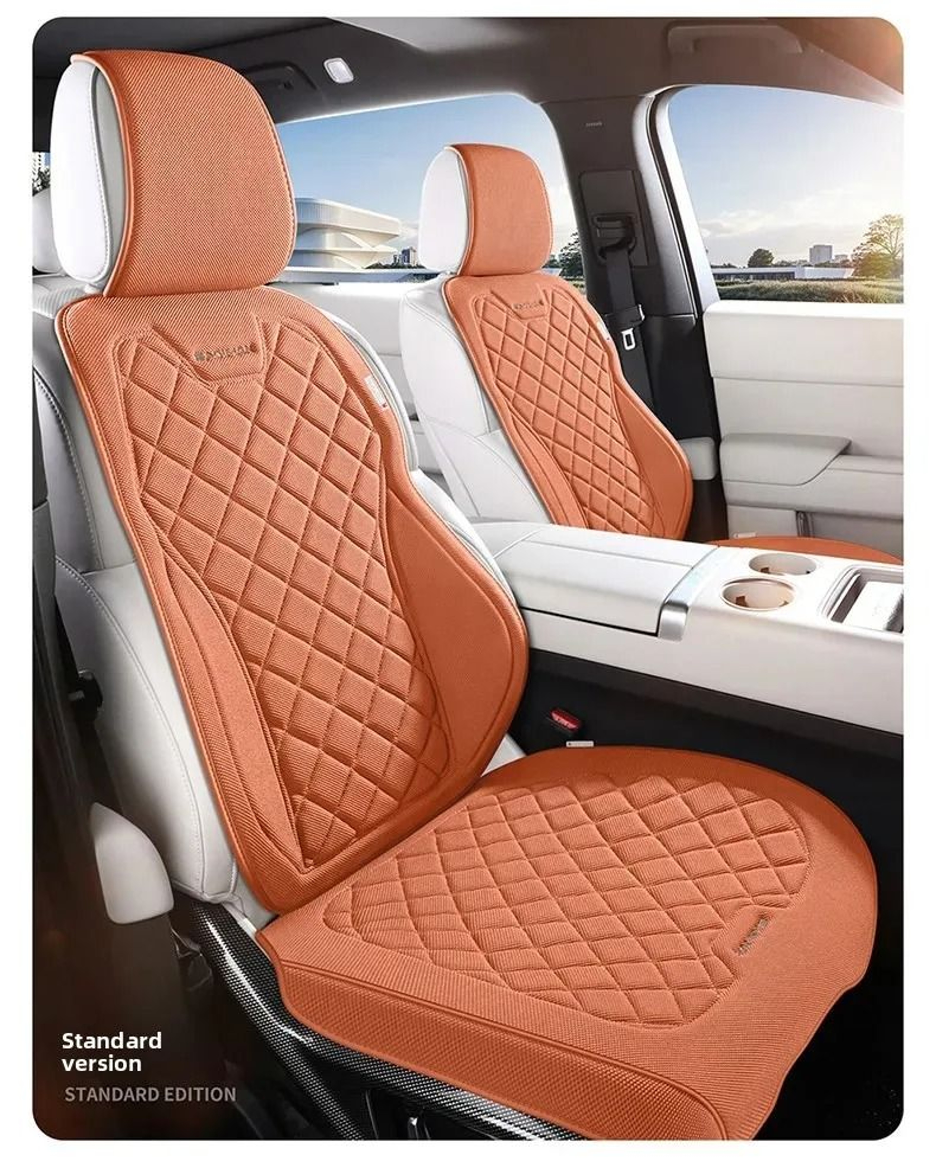 Luxury Linen Car Seat Cover Set For SUVs  Sedans 3