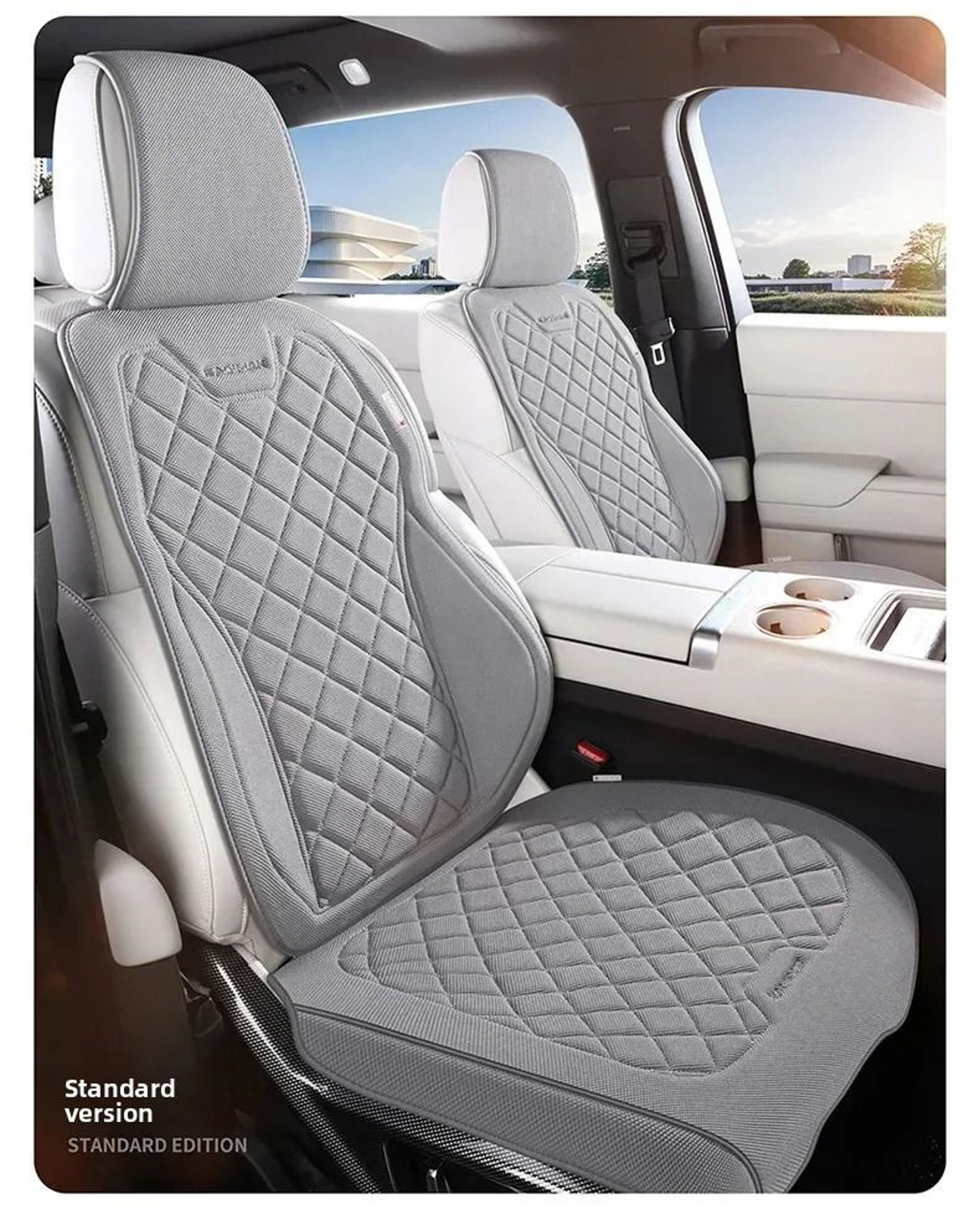 Luxury Linen Car Seat Cover Set For SUVs  Sedans 5