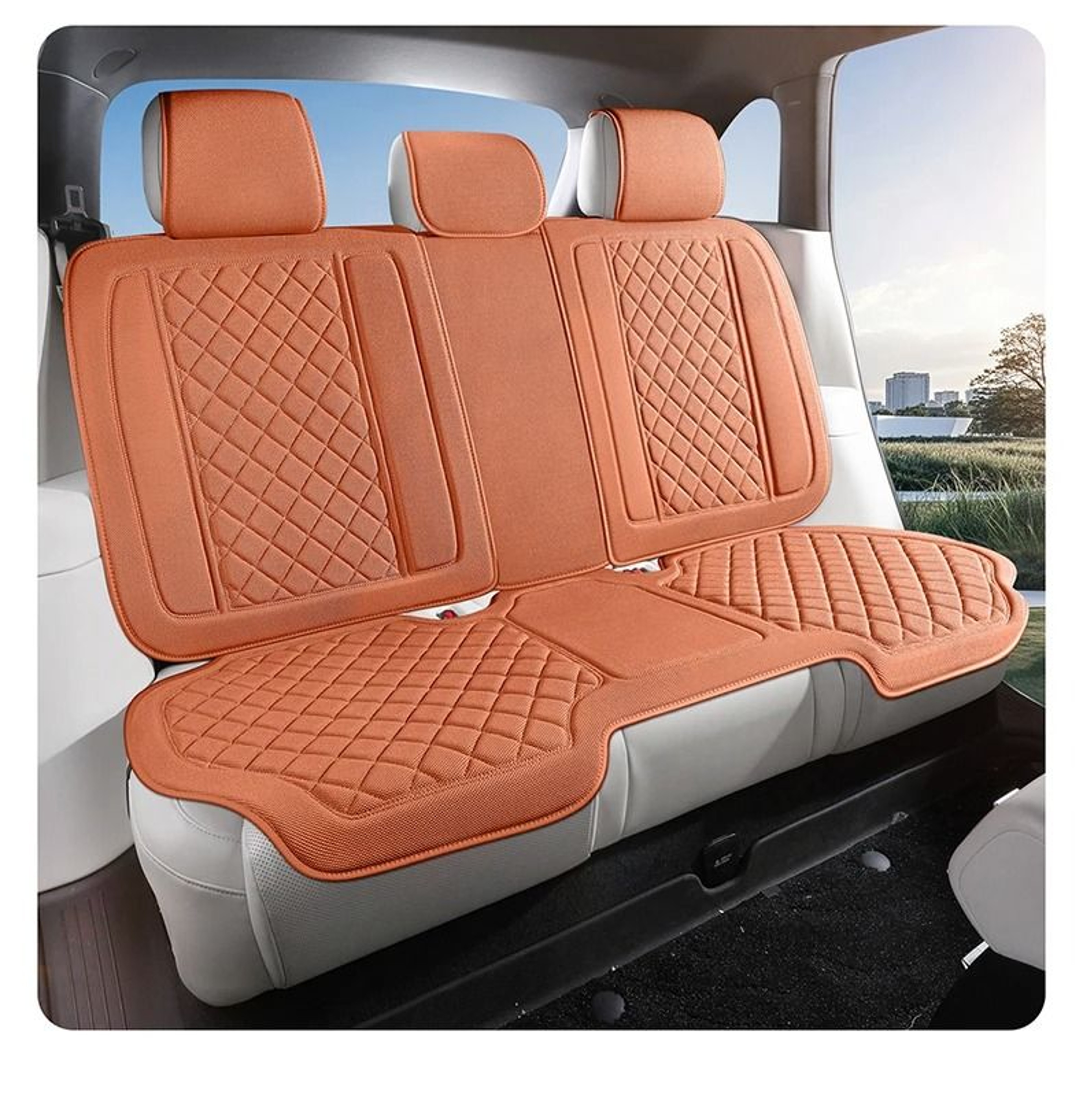 Luxury Linen Car Seat Cover Set For SUVs  Sedans 17