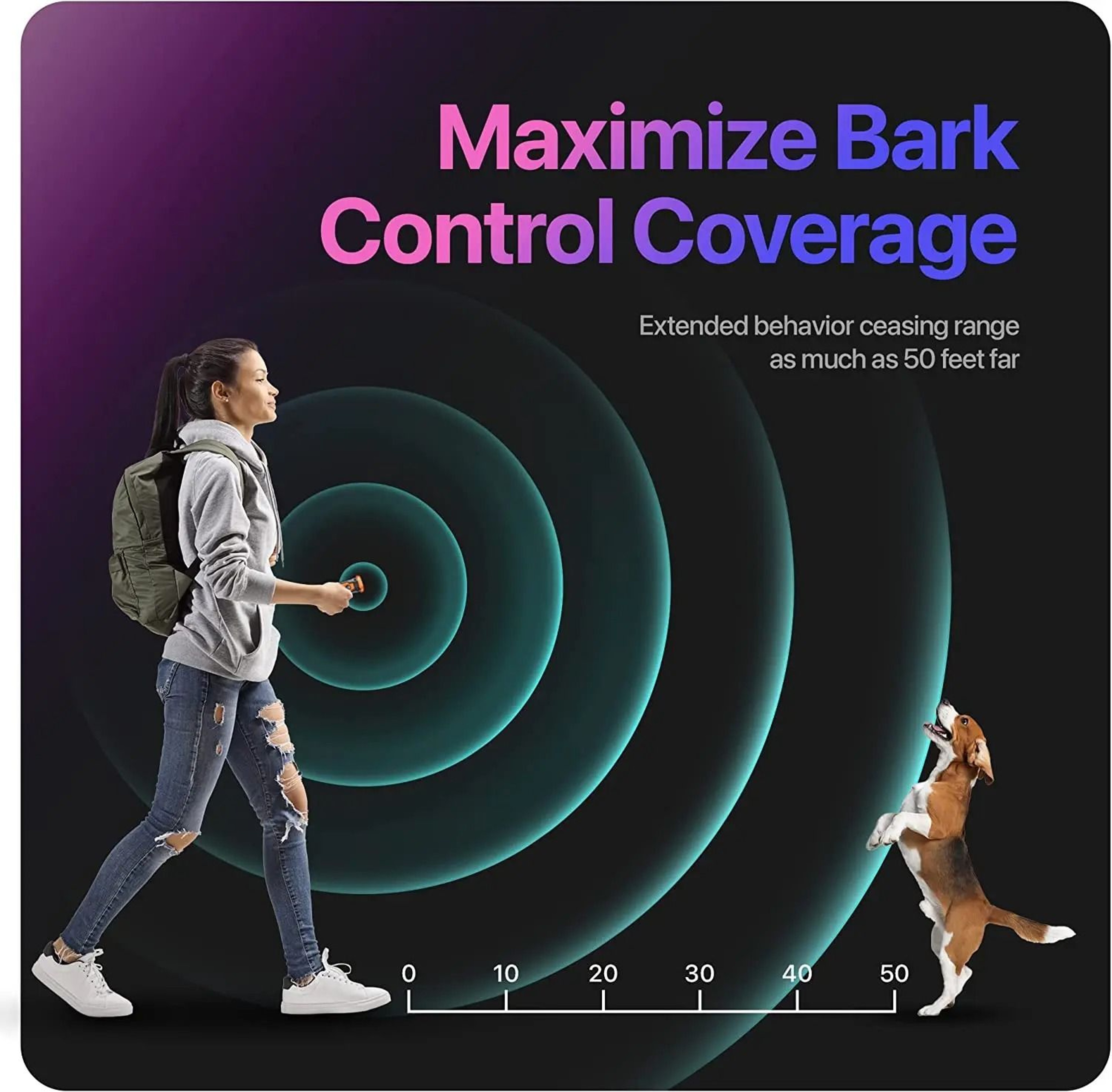 Rechargeable Ultrasonic Dog Bark Deterrent  Training Device With LED Flashlight 5