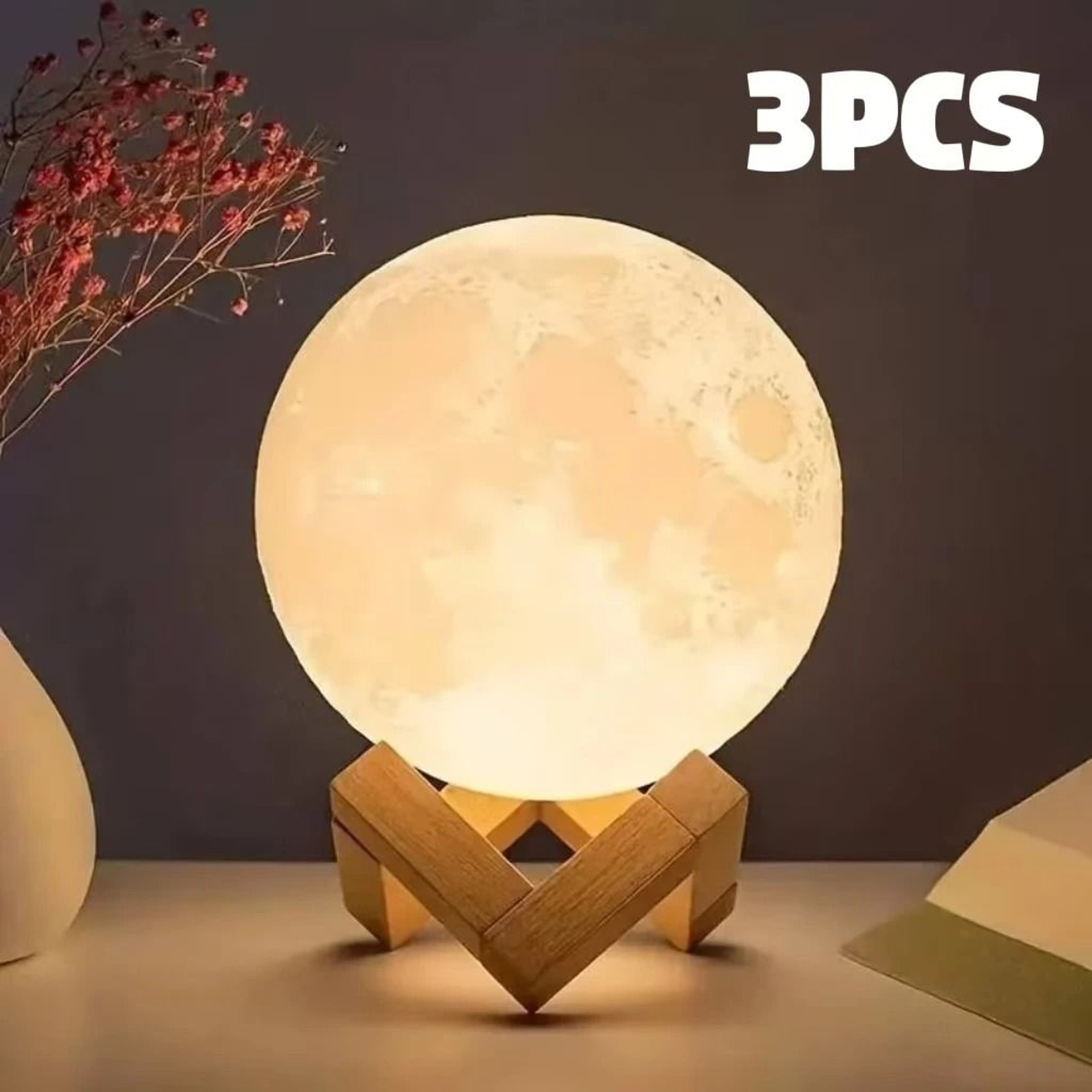 DIY Galaxy Moon Planet Night Light With Stand For Bedroom  Desk Decor 6