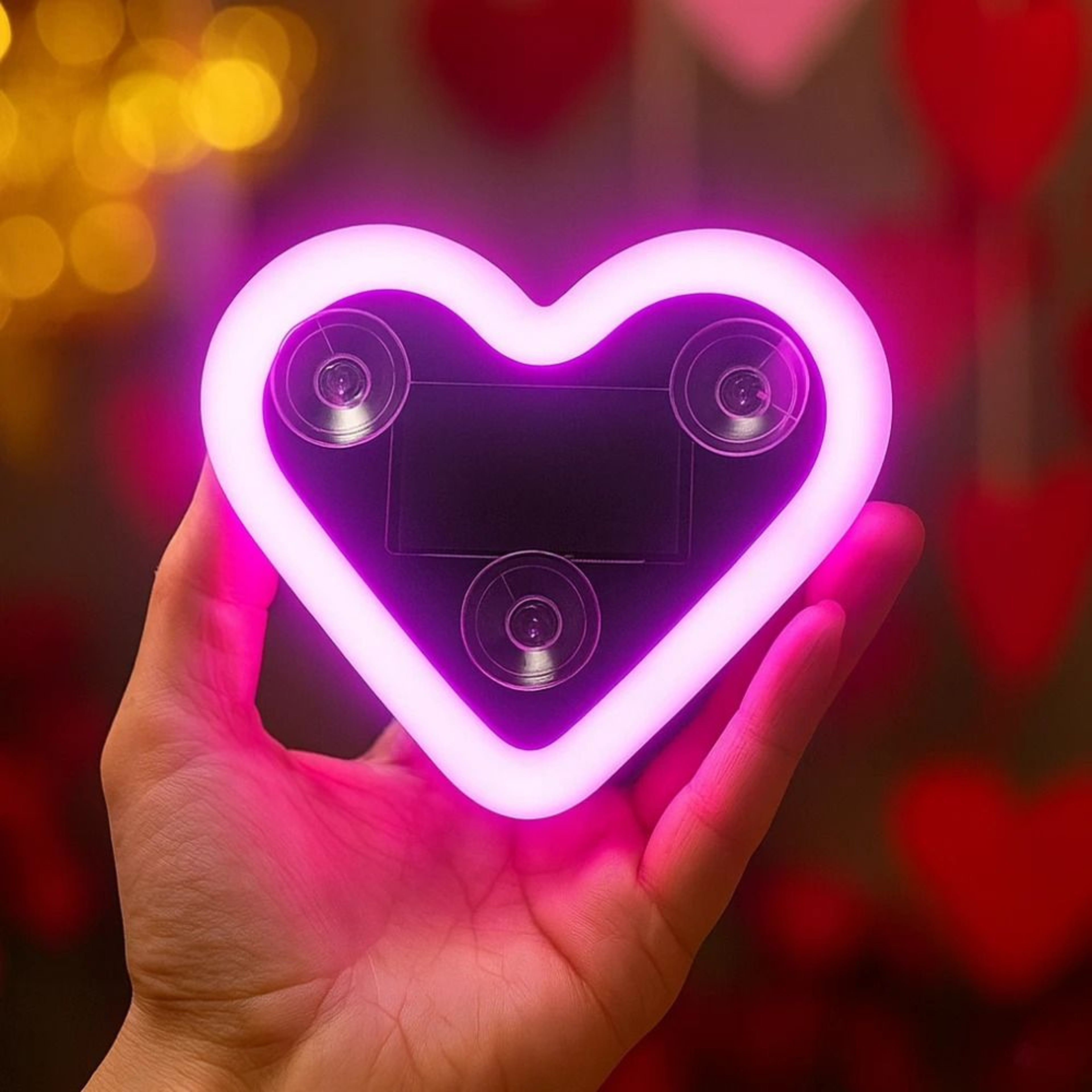 Heart Shape Solar LED Ambient Light For Car Interior Decor 1