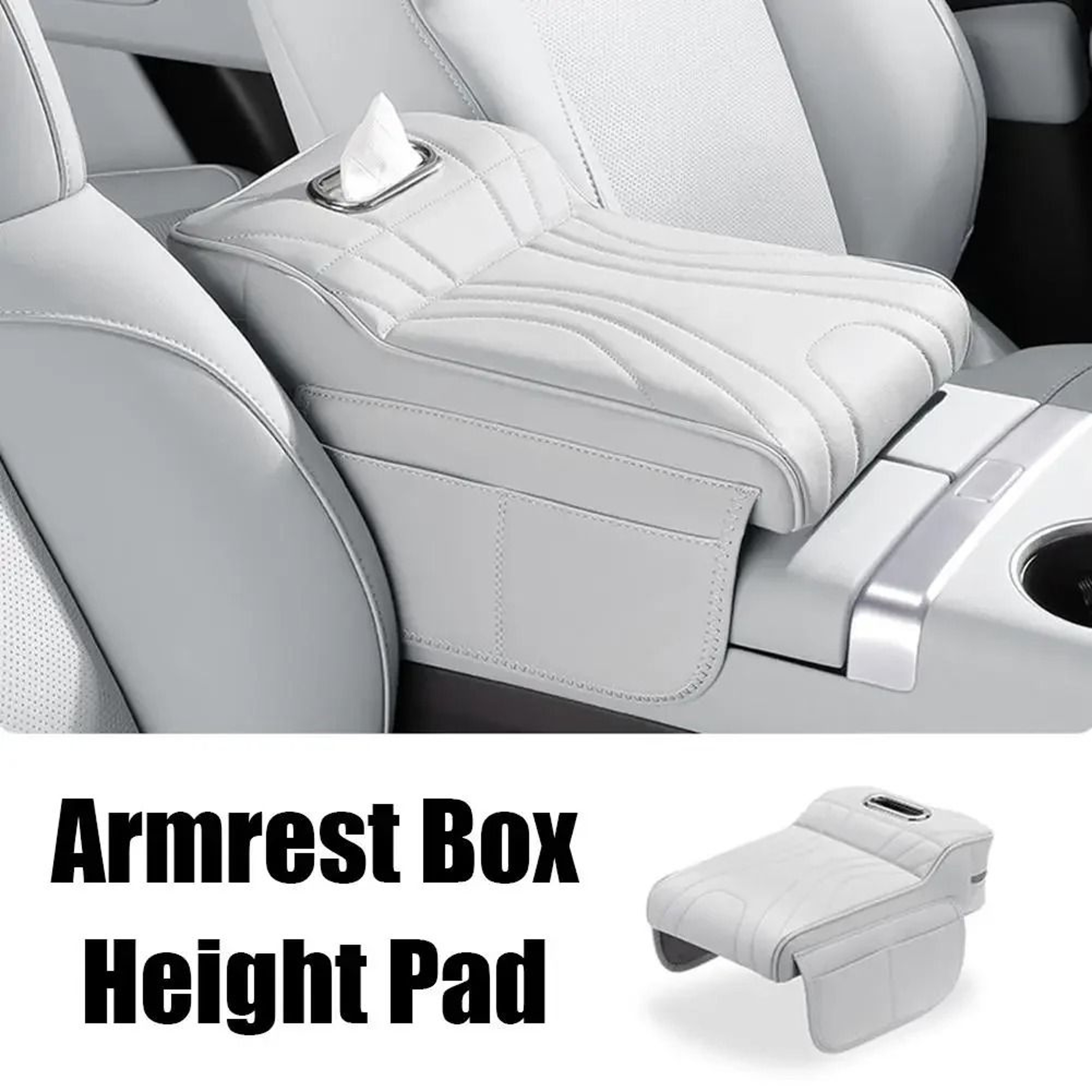 Universal Memory Foam Car Armrest Cushion Pad With Storage Pocket 3