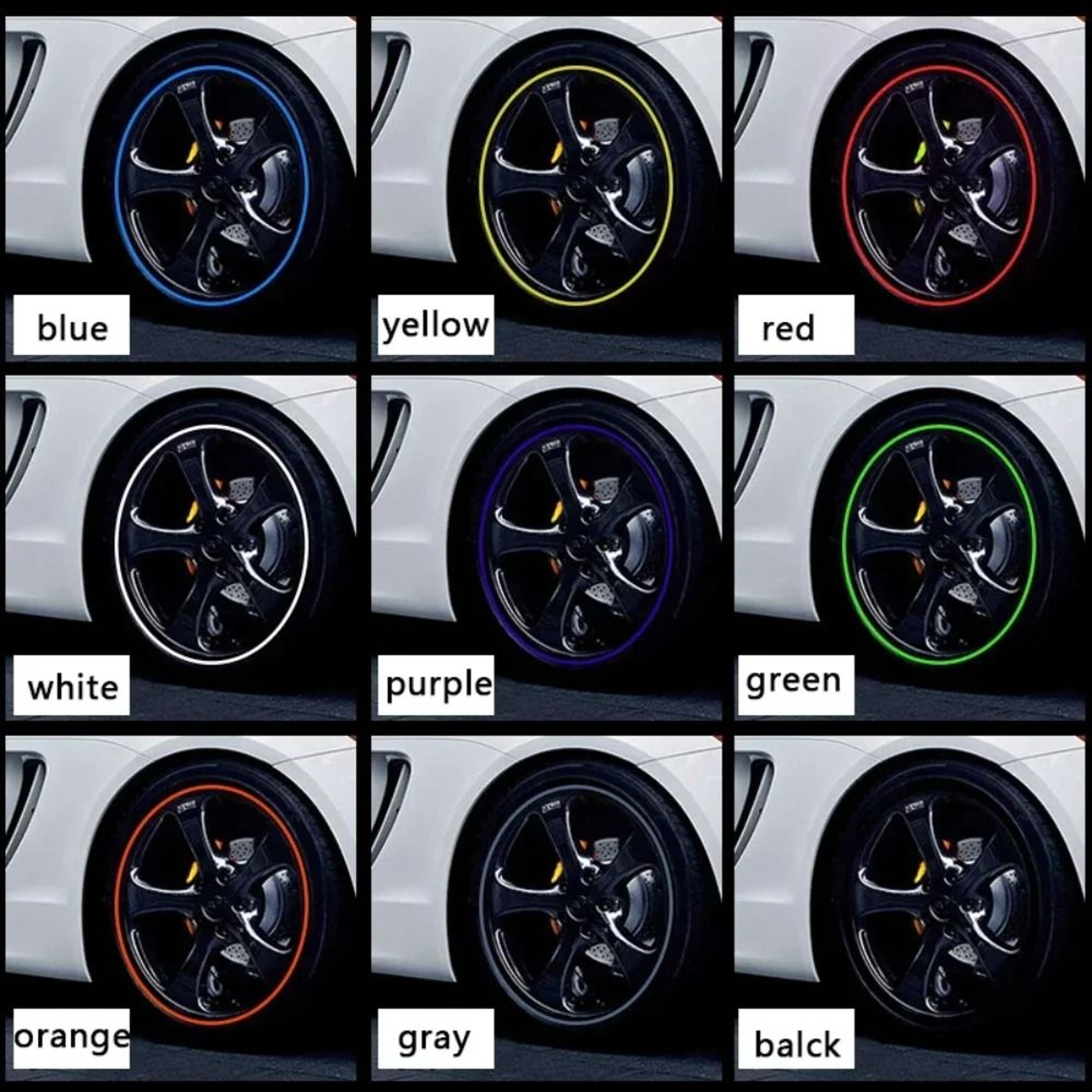 Universal 8M Car Rim Protector Strip Wheel Edge Guard 5
