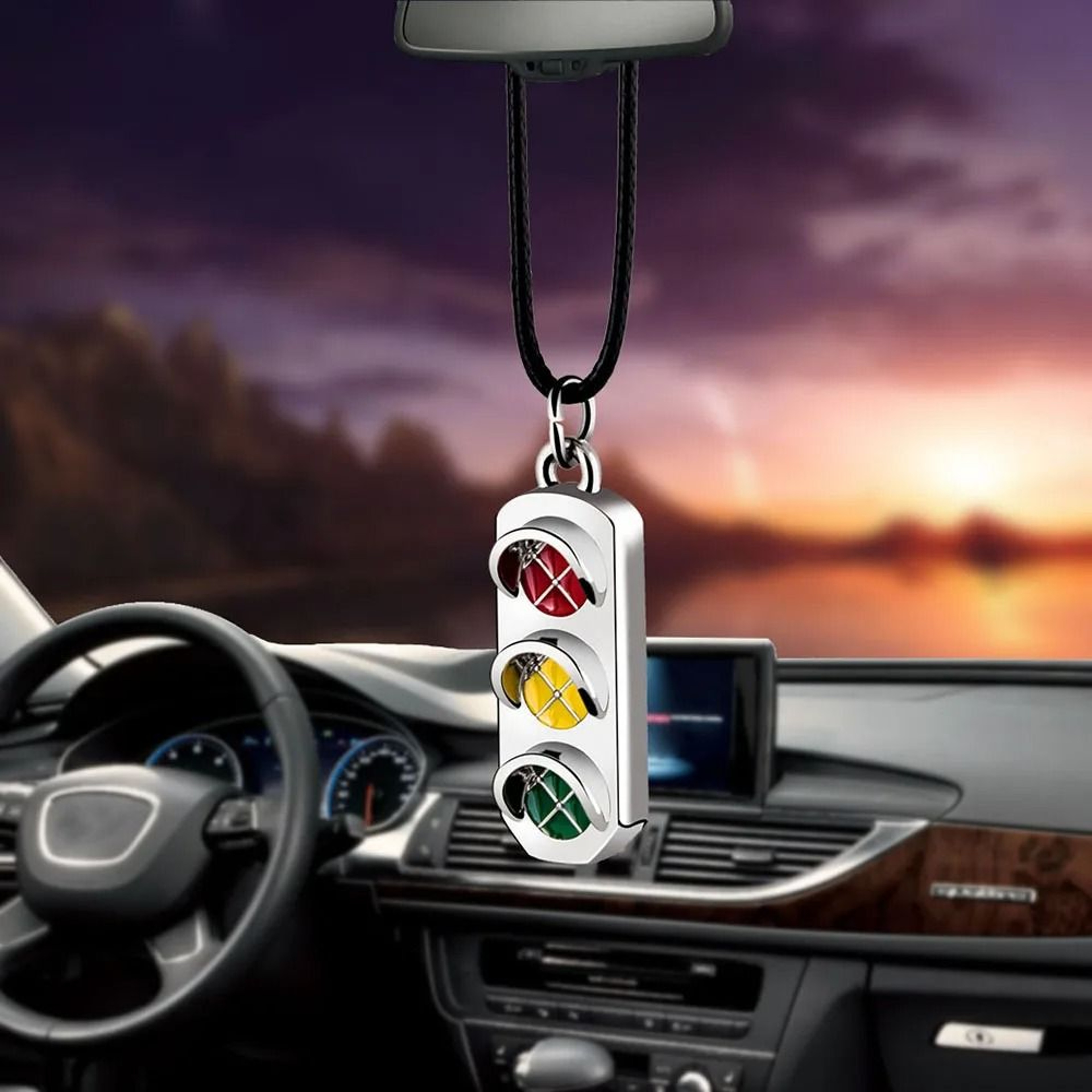 Mini Traffic Light Car Pendant Rear View Mirror Hanging Ornament 5