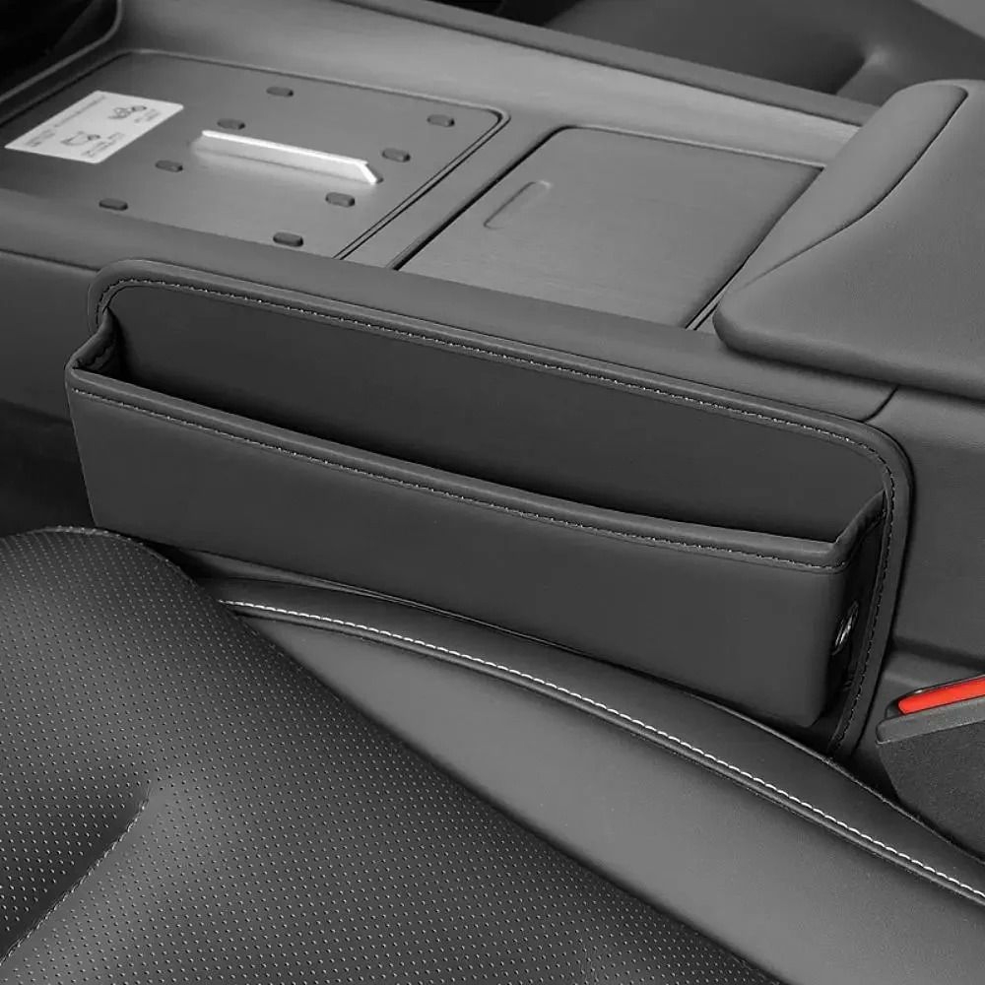 Universal PU Leather Car Seat Gap Organizer  Console Side Pocket 1
