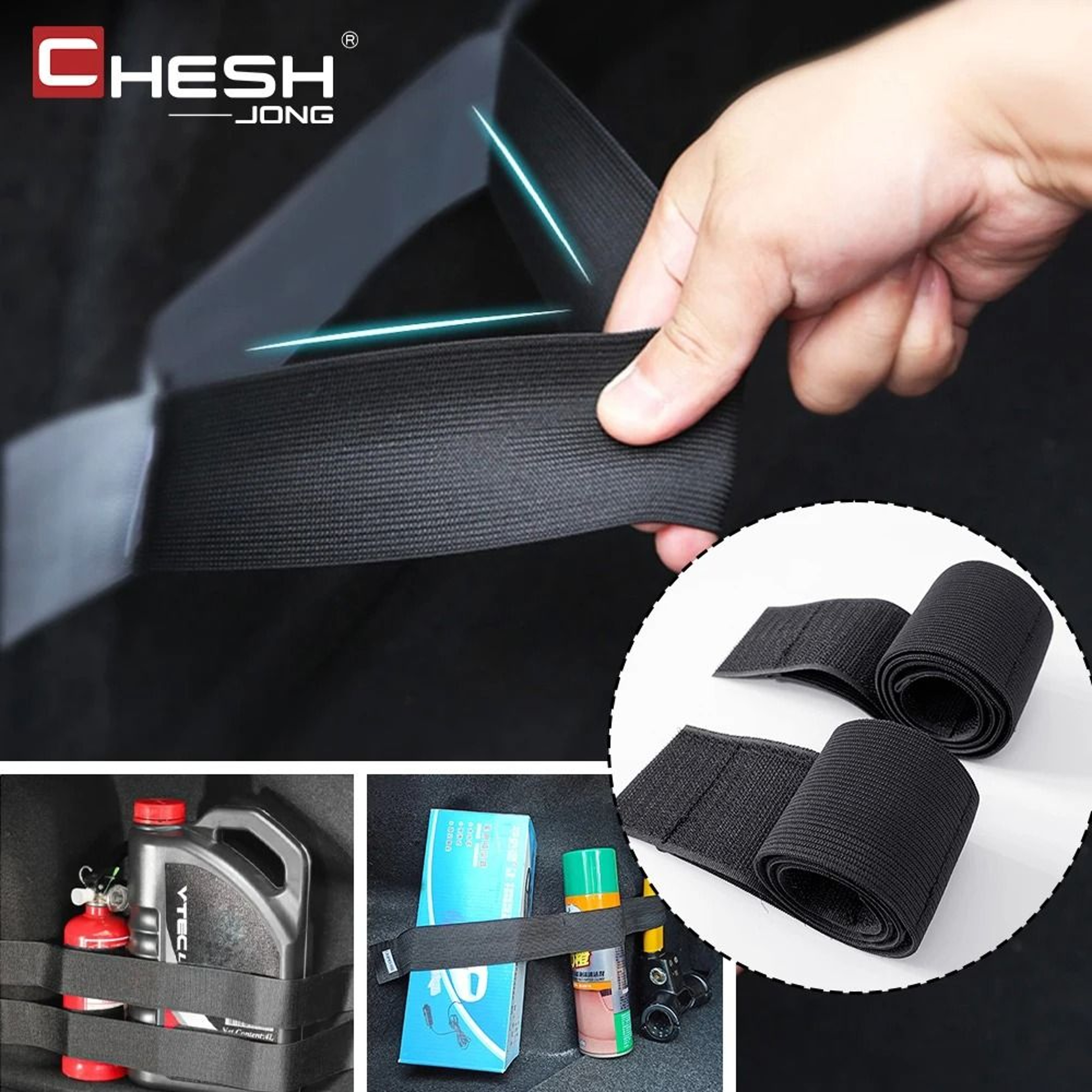 Universal Car Trunk Organizer Strap With Magic Tape Storage Belt 2
