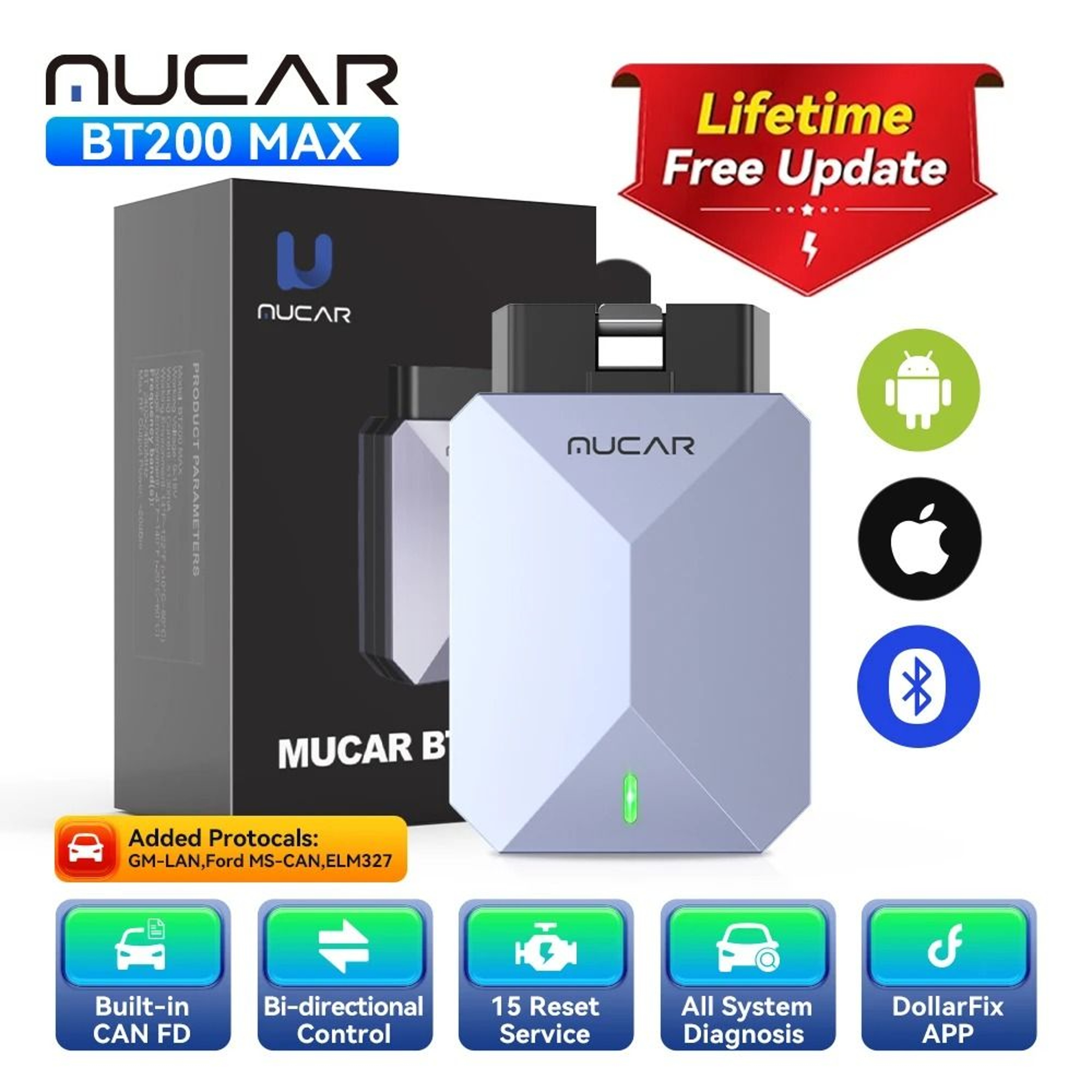 MUCAR BT200 MAX AI OBD2 Scanner With Full System Diagnostics  Bidirectional Control 7