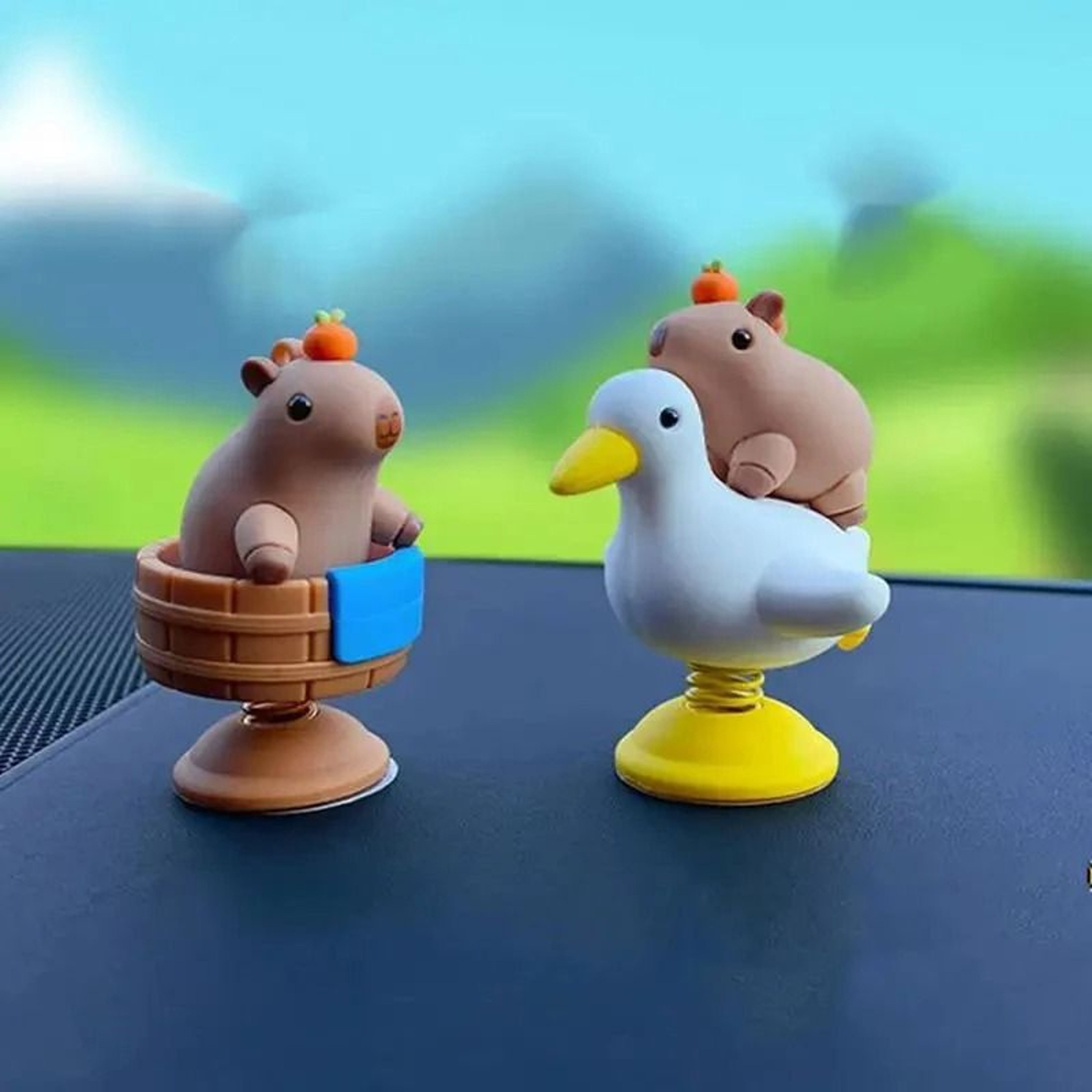 Creative Spring Capybara Shaking Head Car Dashboard Ornament 1