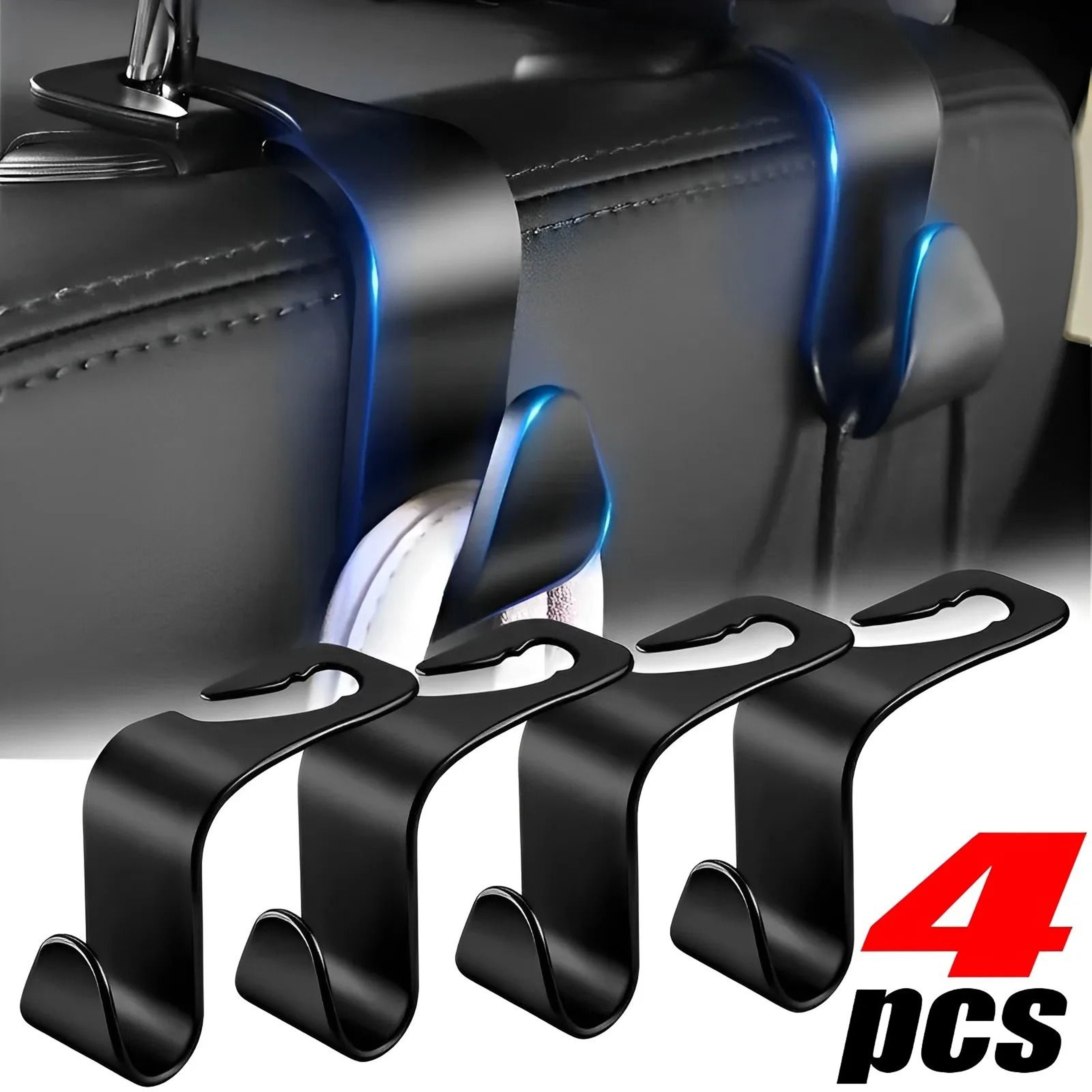 Universal Heavy Duty Car Back Seat Headrest Hooks Set 0