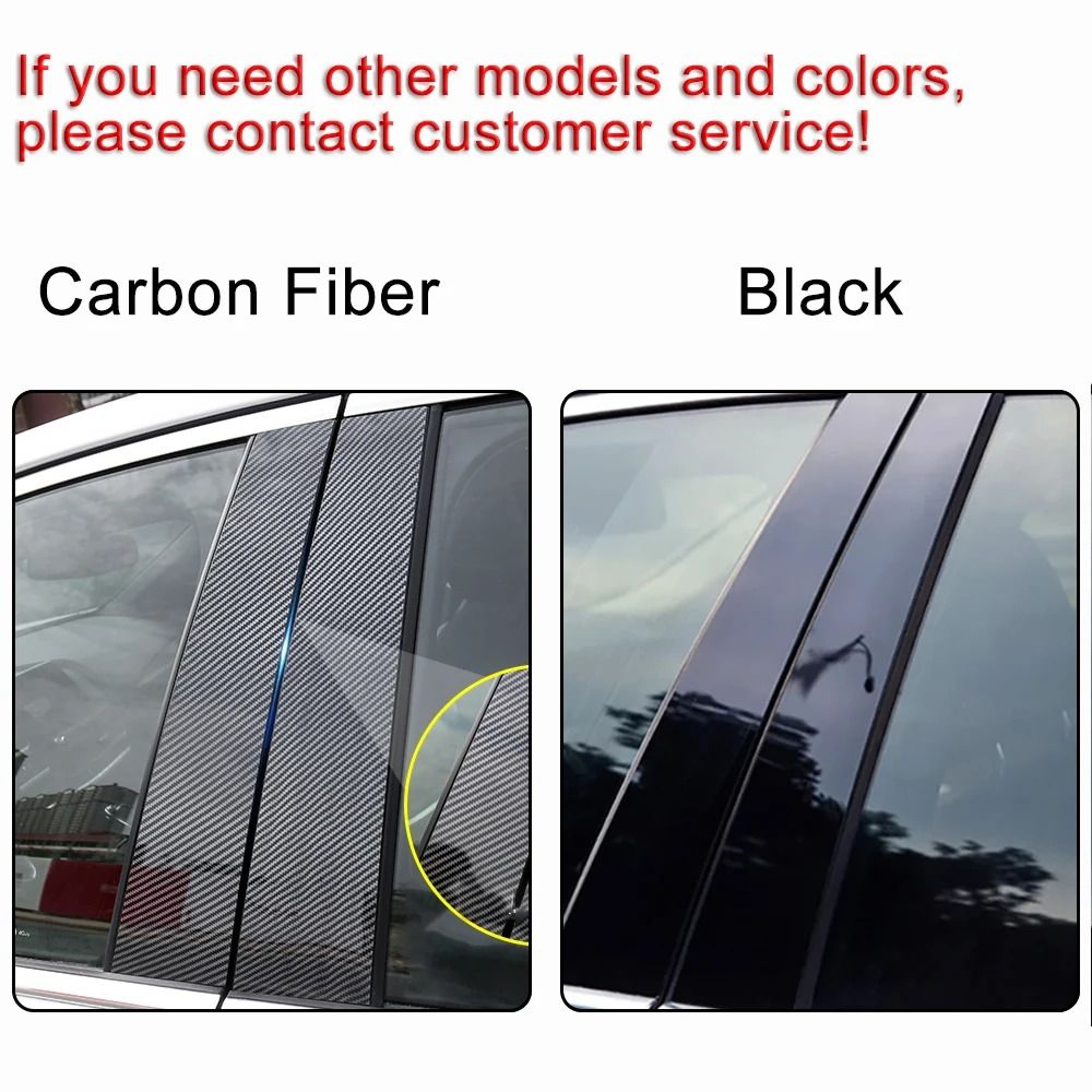Gloss Black Window Pillar Trim Stickers For Peugeot  Citroen Models 4