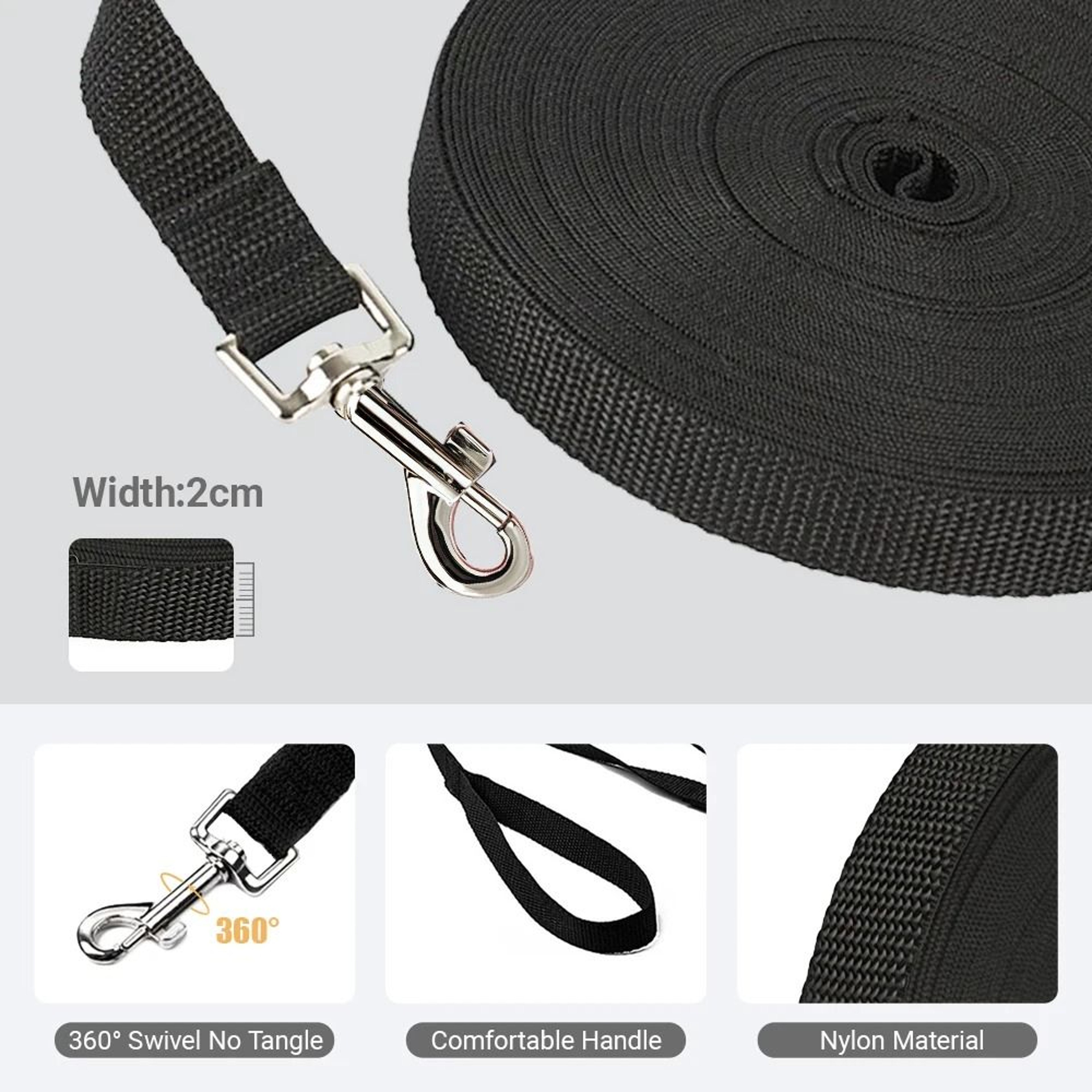Nylon Long Training Dog Leash For Small  Large Dogs 3