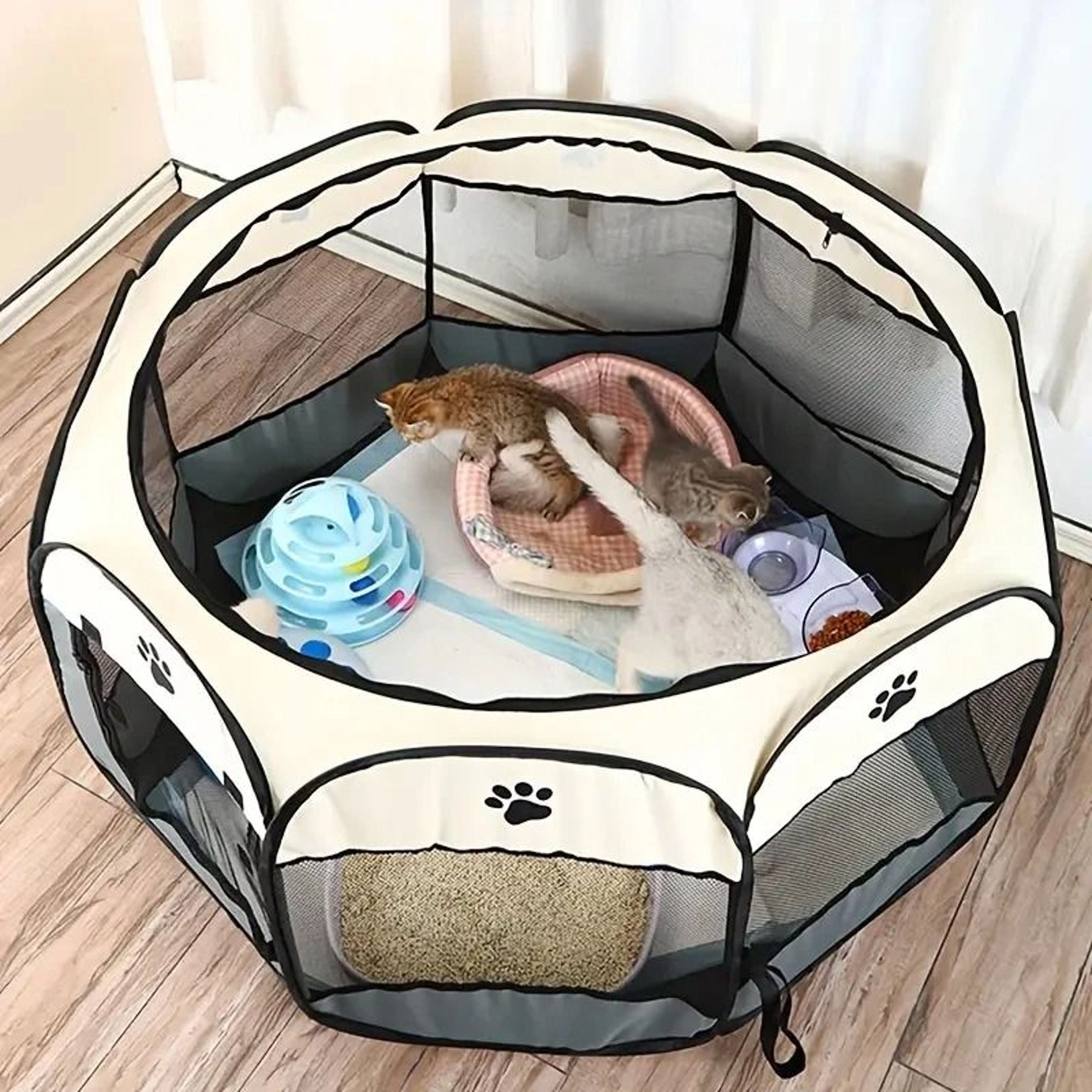 Foldable Waterproof Octagonal Pet Tent Playpen For Cats  Dogs 0