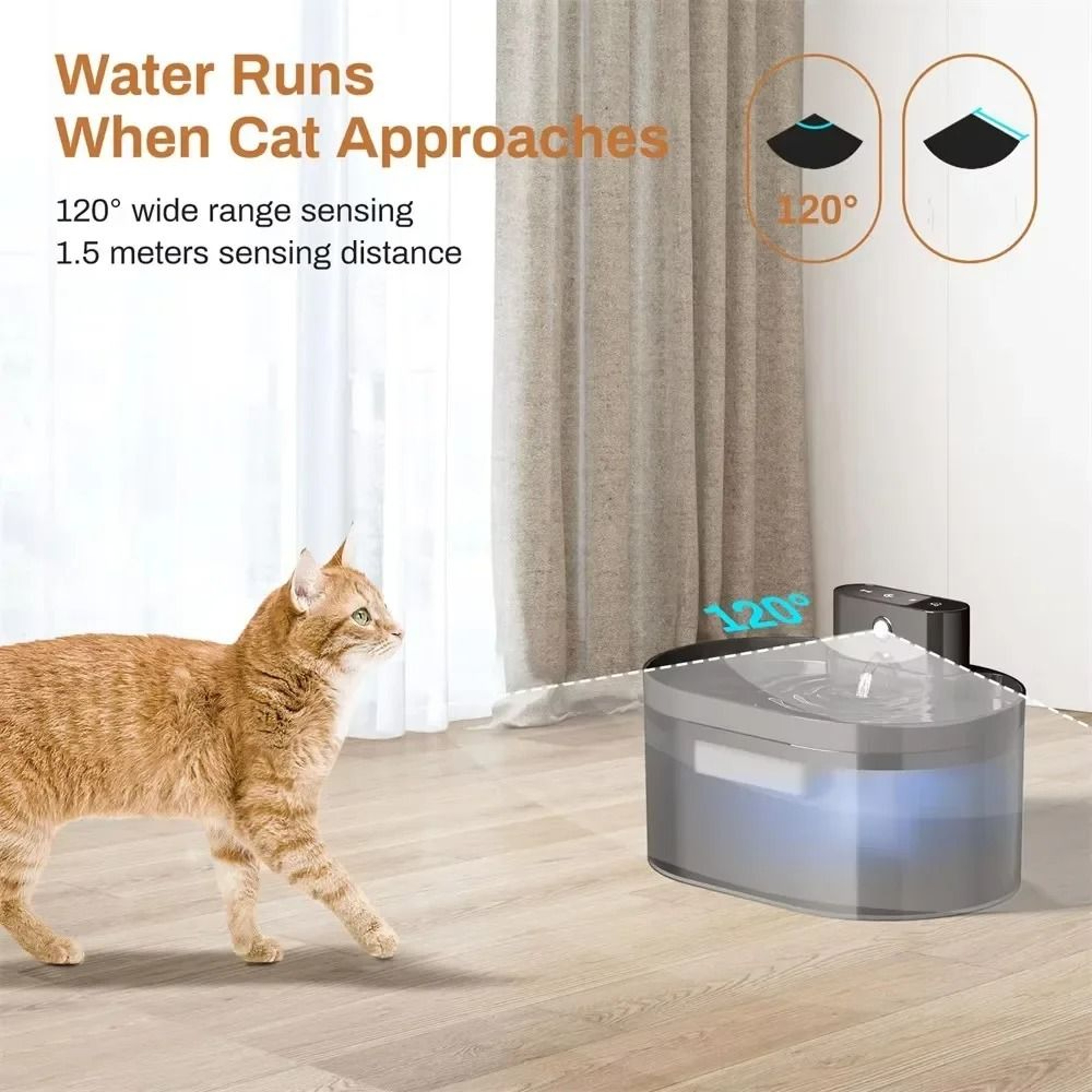 22L Wireless Automatic Pet Water Fountain With Motion Sensor 4