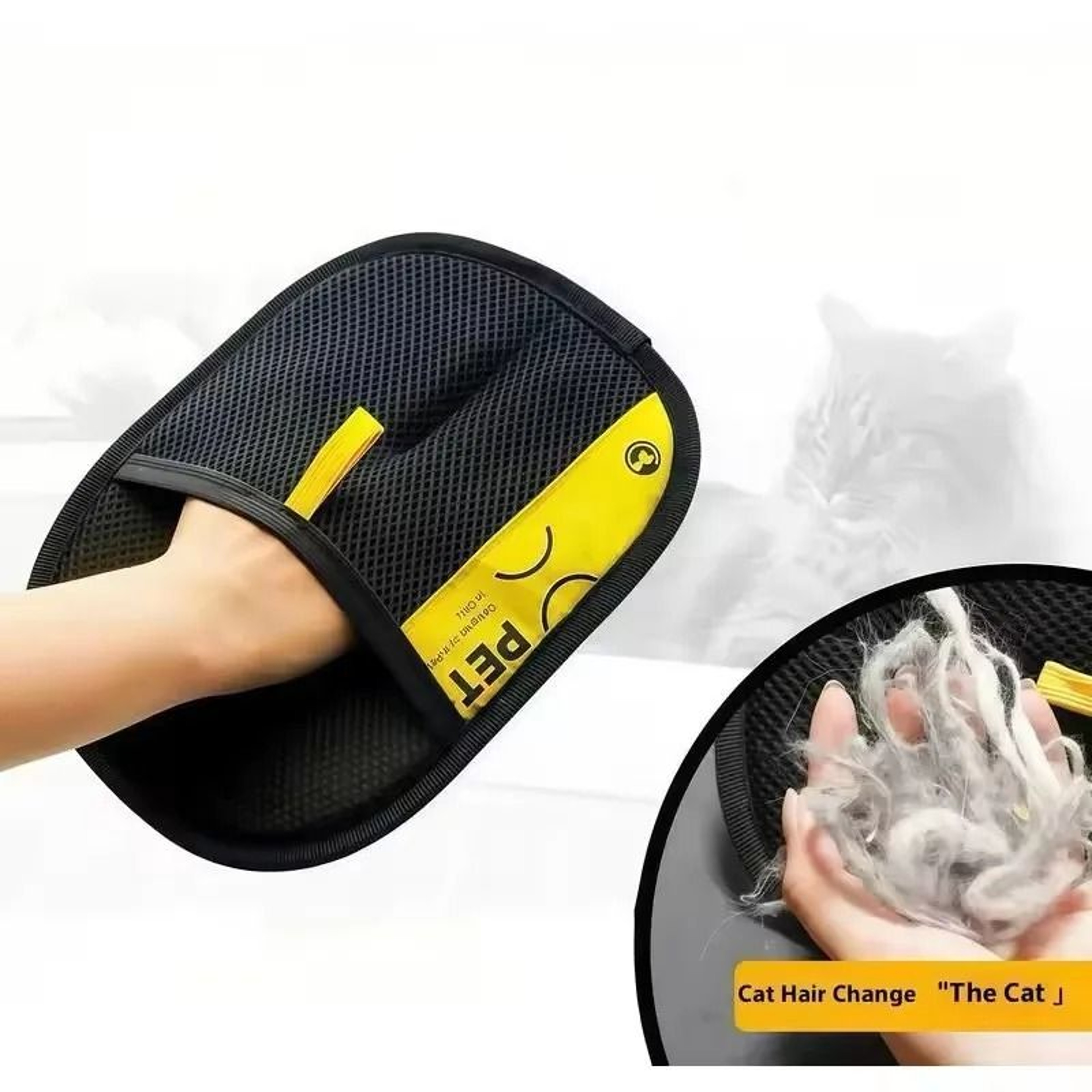 Reusable Electrostatic Pet Hair Remover Grooming Glove With 2in1 Lint Roller 5