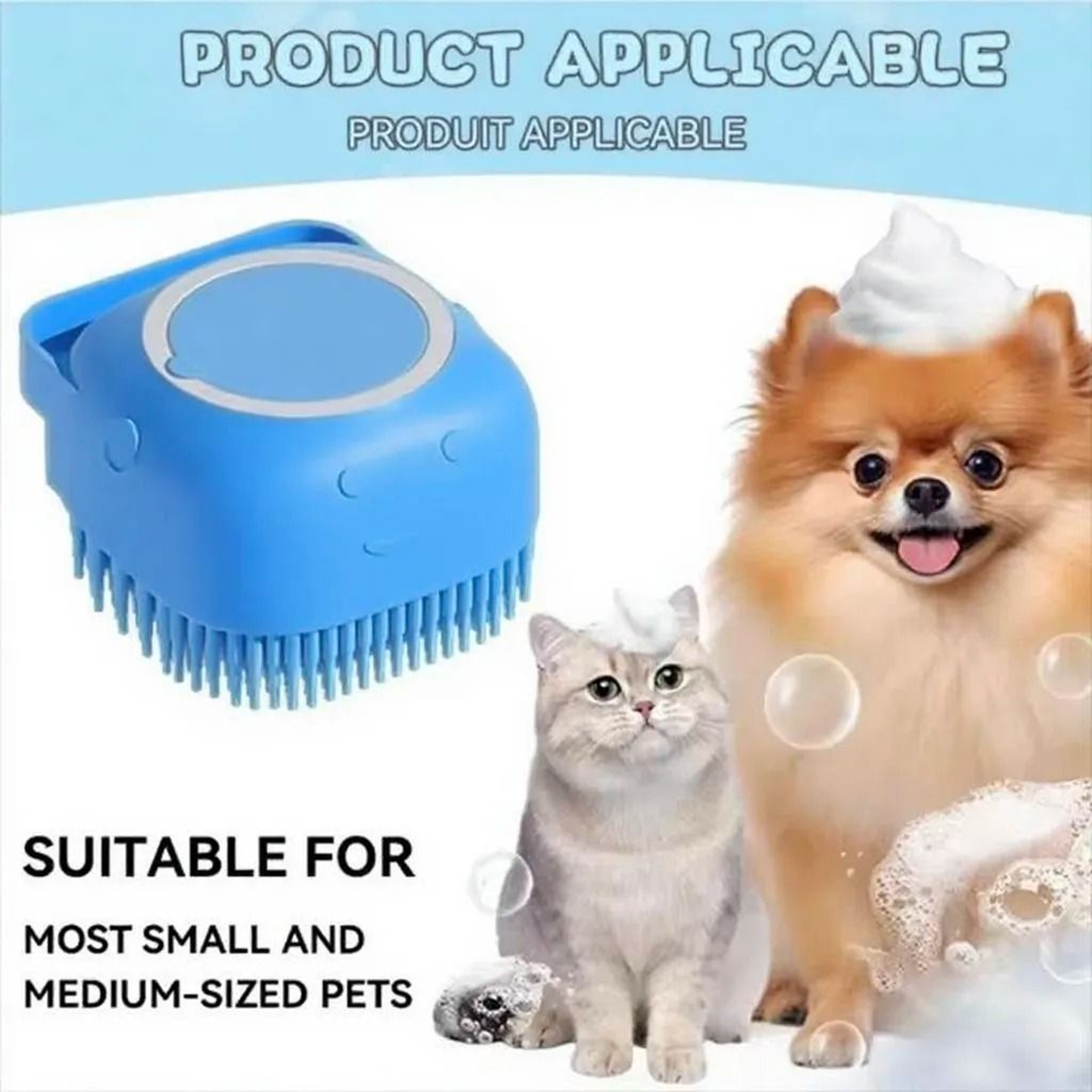 Silicone Pet Massage Shower Brush With Shampoo Dispenser For Dogs  Cats 4