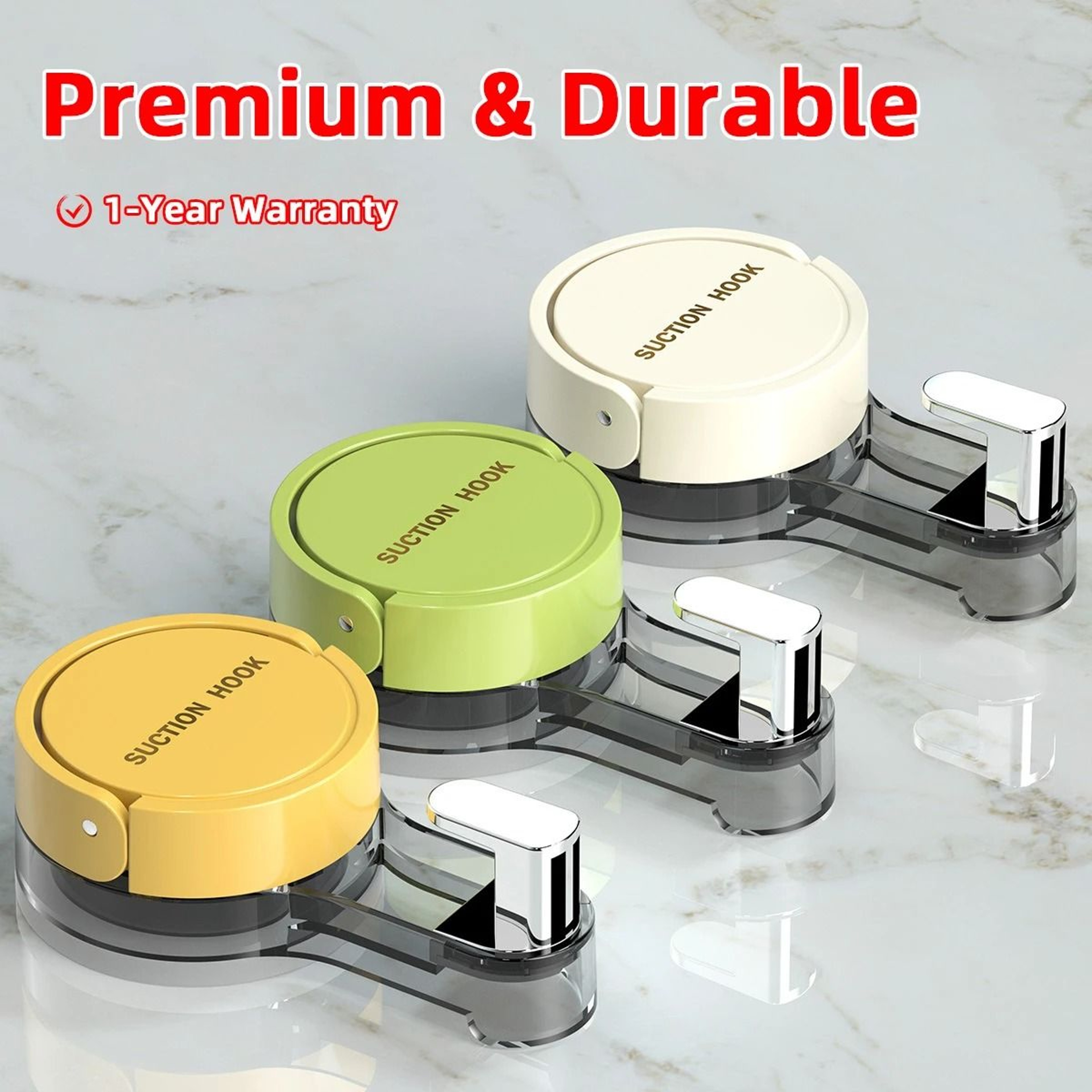 Strong Vacuum Suction Hooks NoDrill Traceless Wall Hooks For Bathroom  Kitchen 1